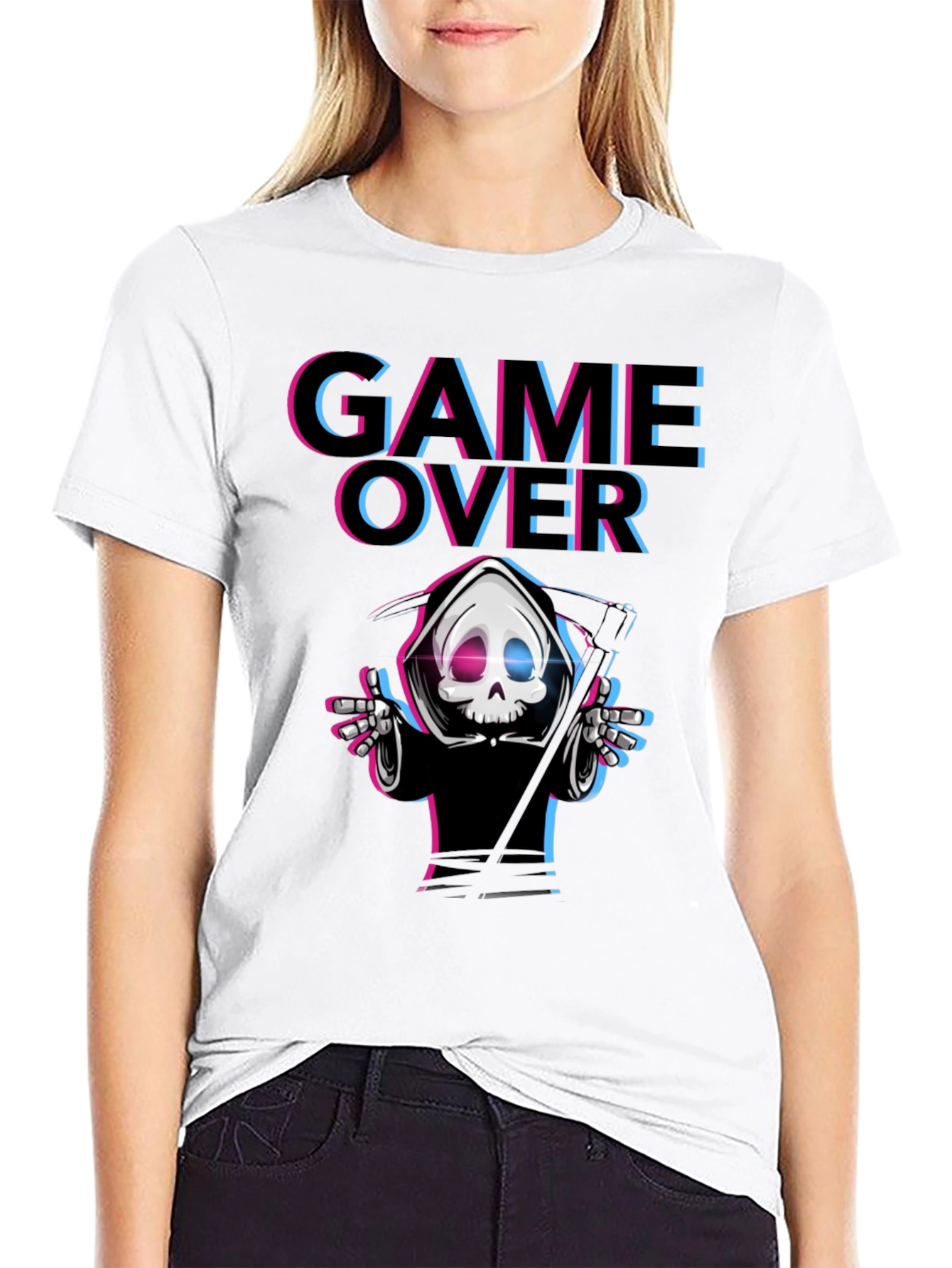 Game Over Reaper Graphic T-Shirt - Gamer Style