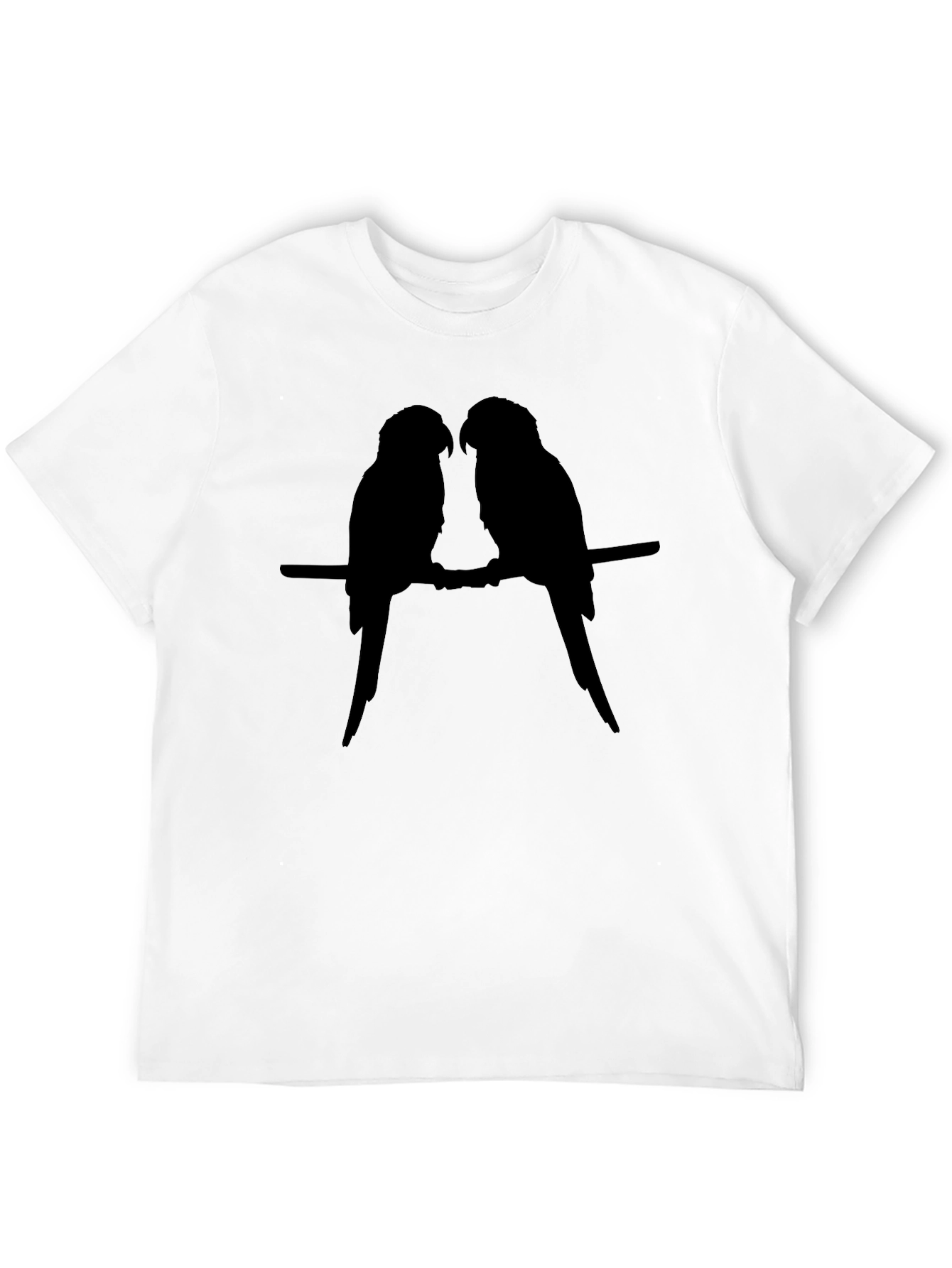 Silhouette Parrots Black T-Shirt