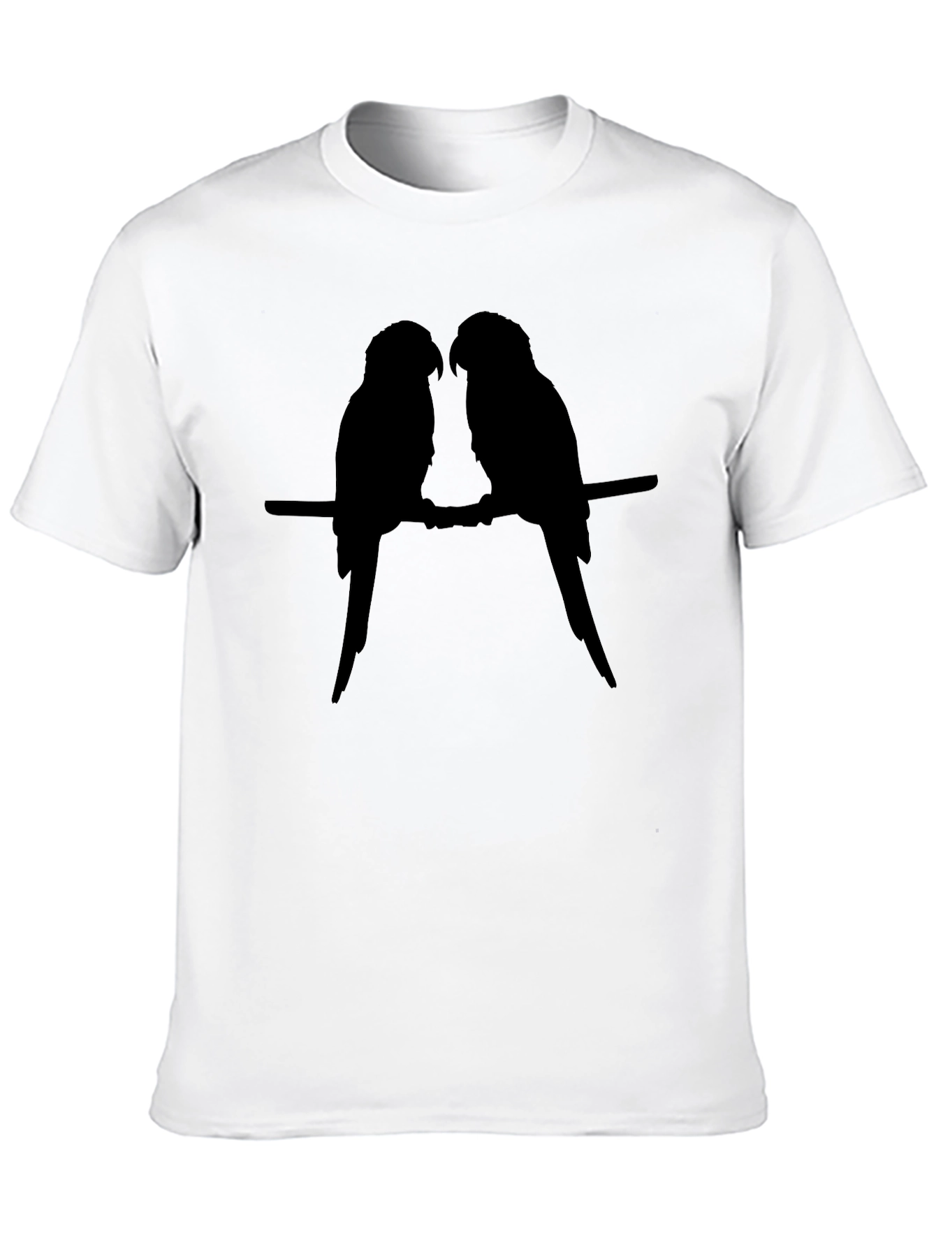 Silhouette Parrots Black T-Shirt