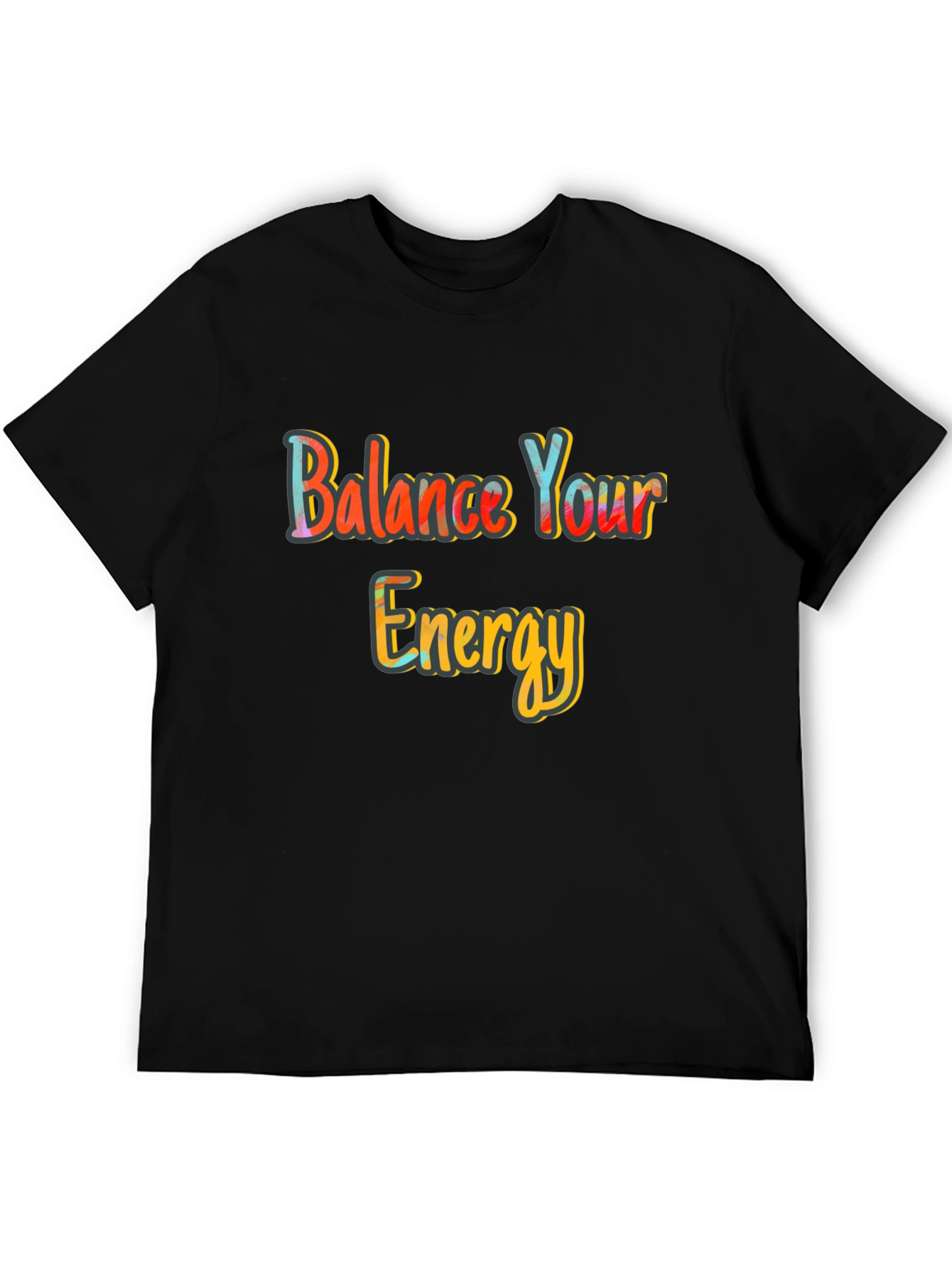 Balance Your Energy Black Graphic Tee