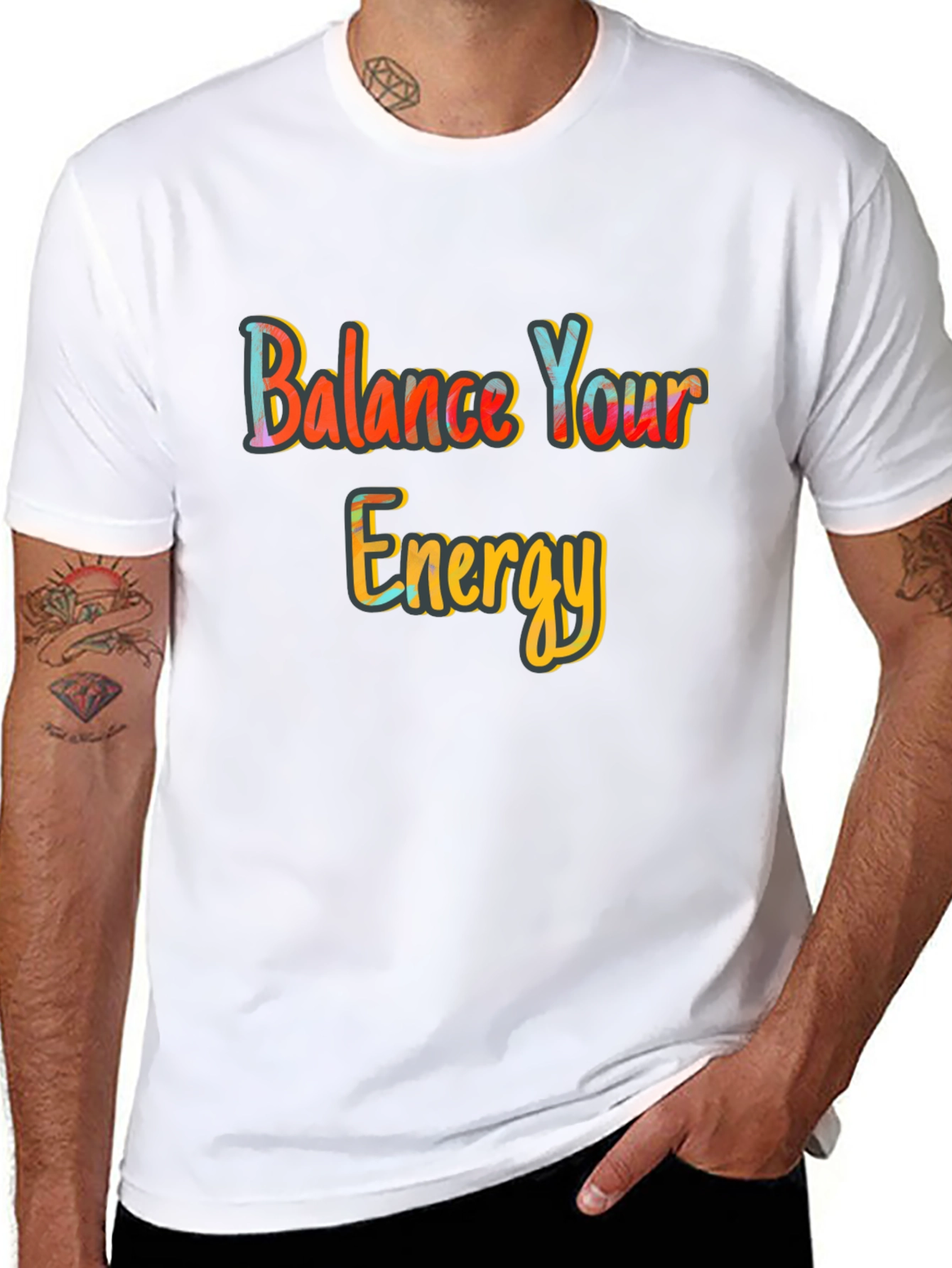 Balance Your Energy Black Graphic Tee