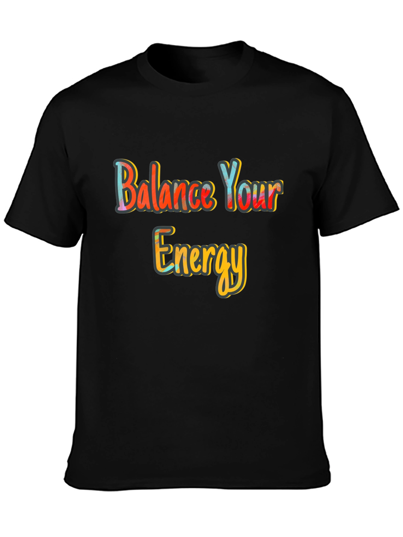 Balance Your Energy Black Graphic Tee