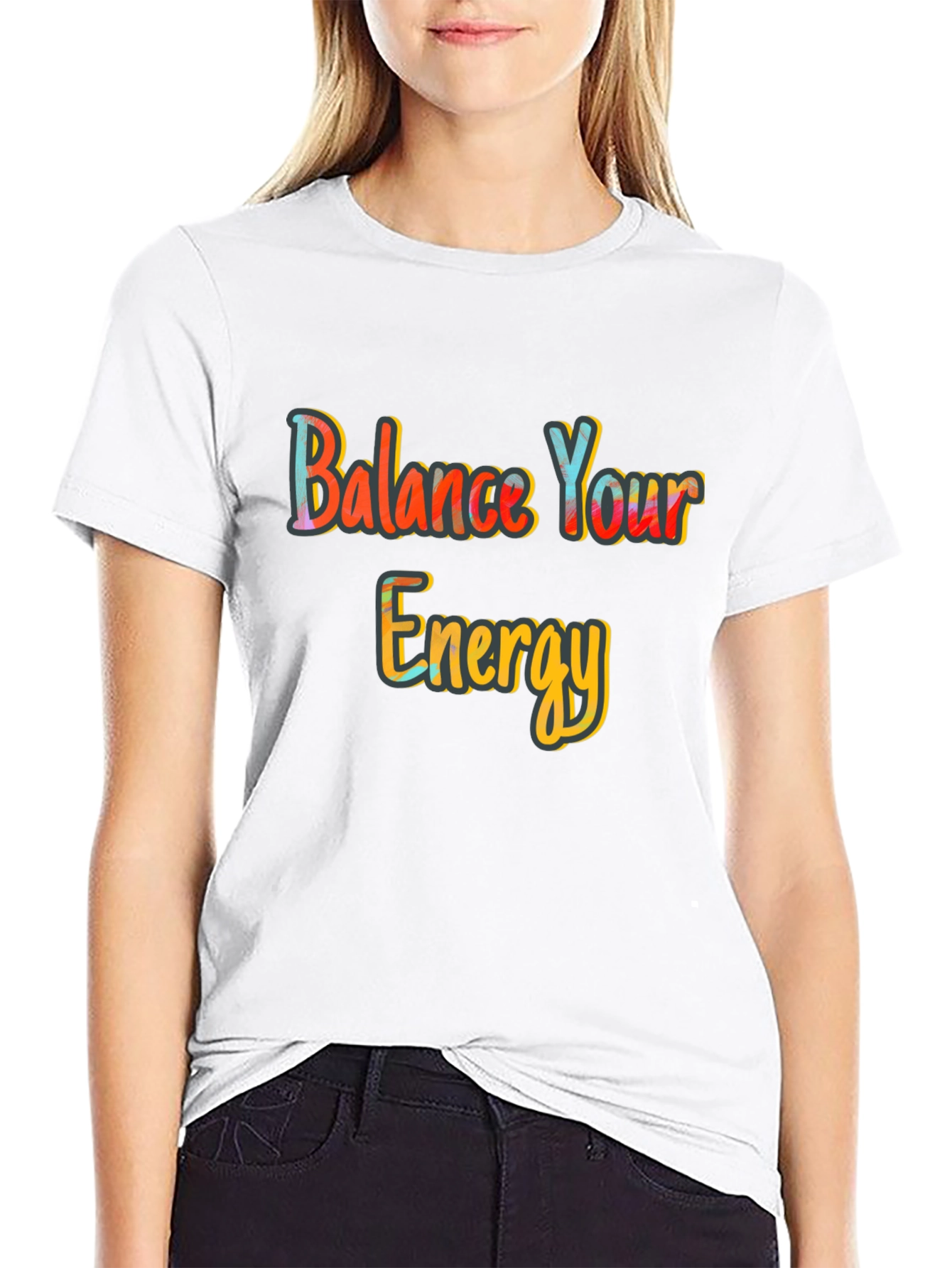 Balance Your Energy Black Graphic Tee
