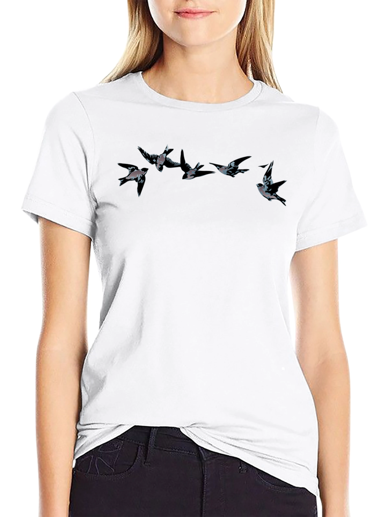 Swallow Birds Graphic Tee - Mens Black T-Shirt