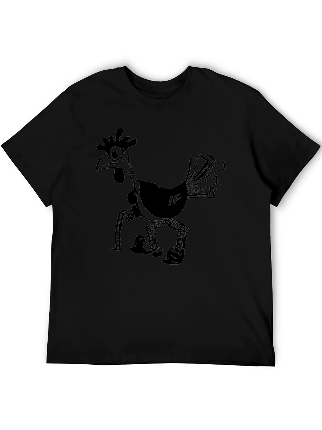 Cartoon Chicken Graphic Print Mens T-Shirt