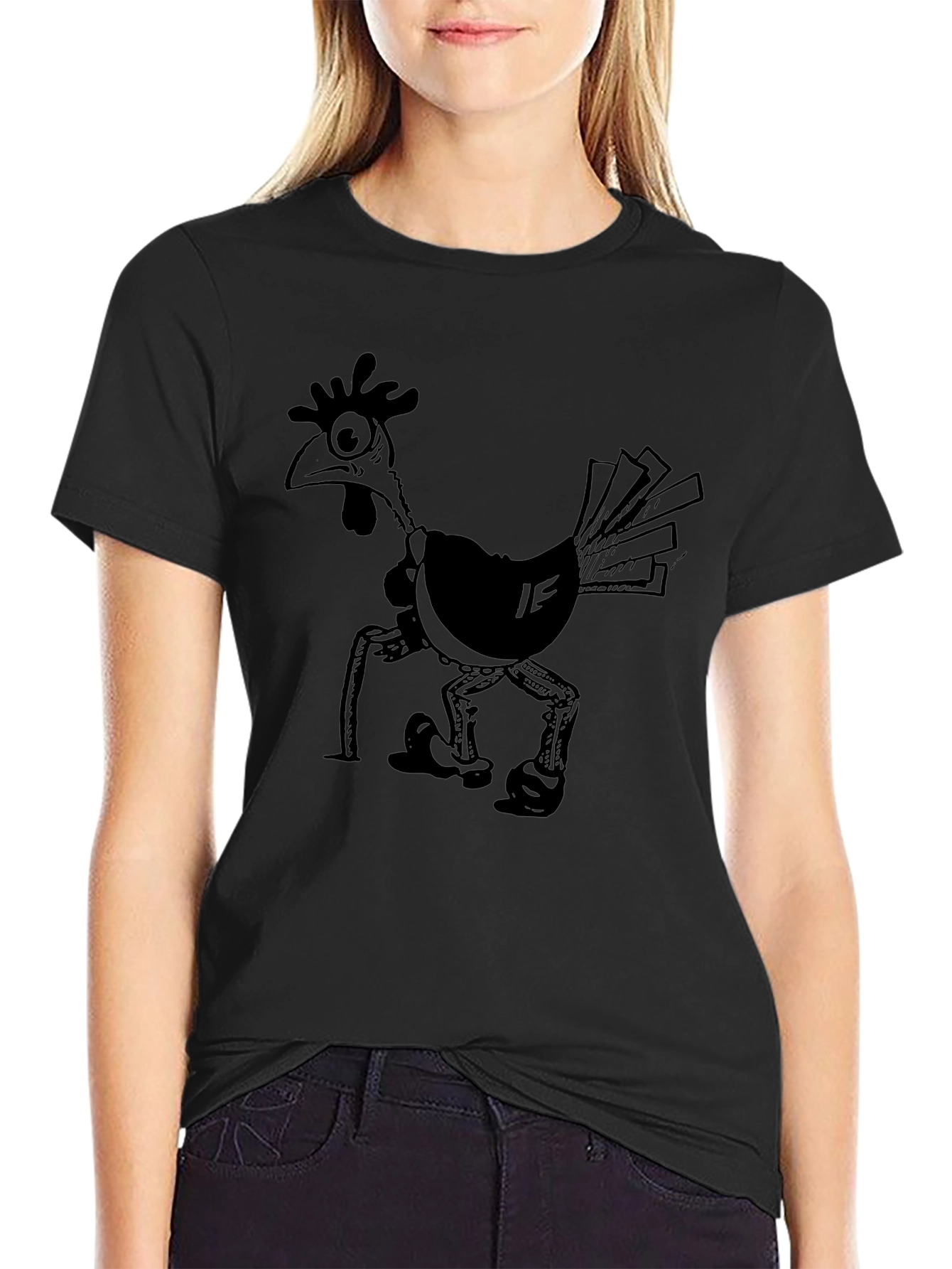 Cartoon Chicken Graphic Print Mens T-Shirt