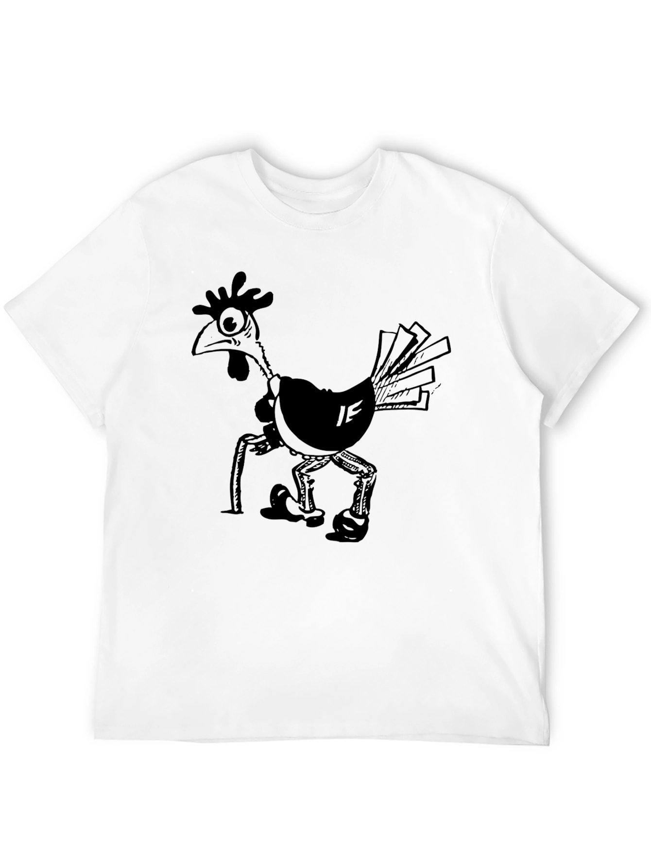 Cartoon Chicken Graphic Print Mens T-Shirt