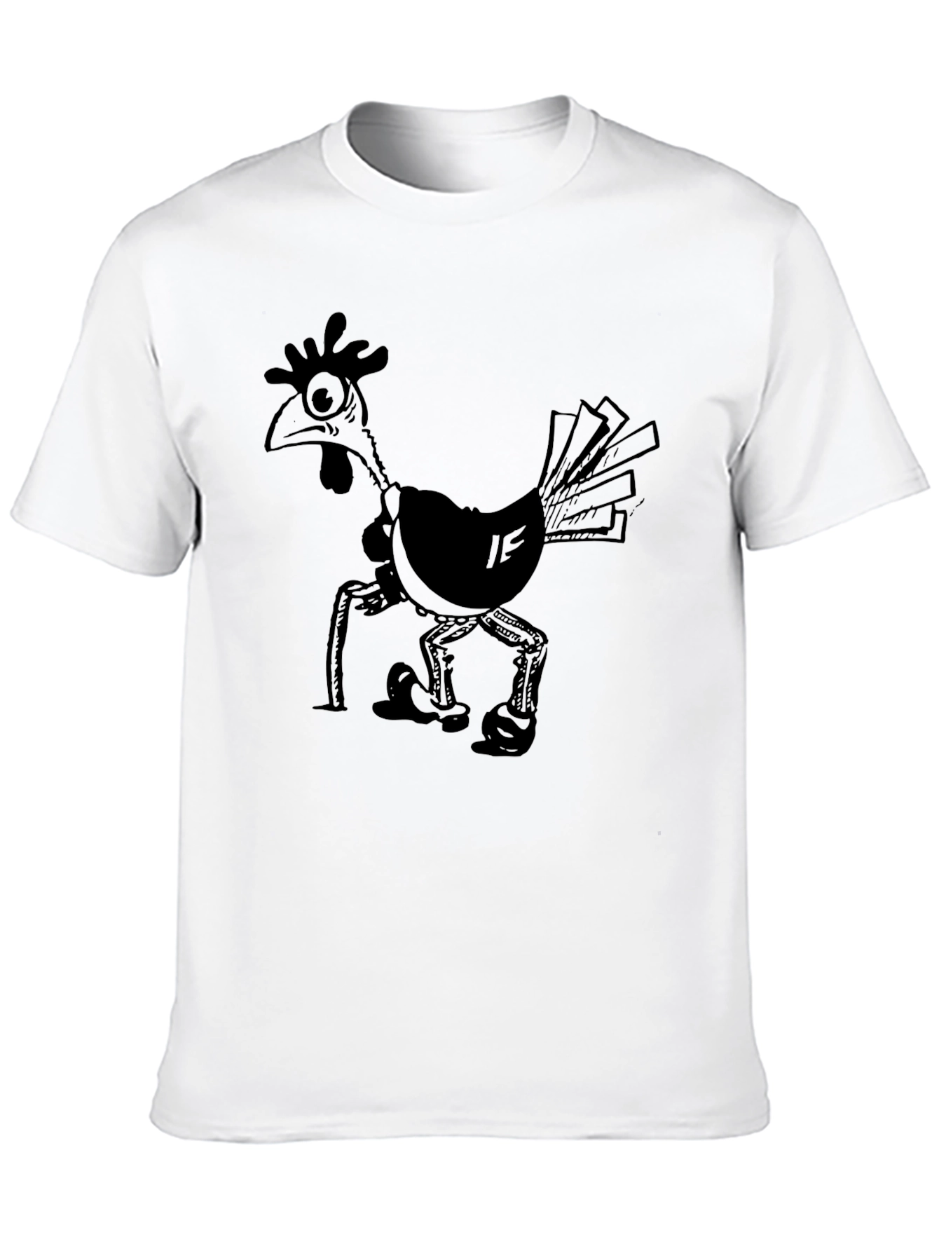 Cartoon Chicken Graphic Print Mens T-Shirt