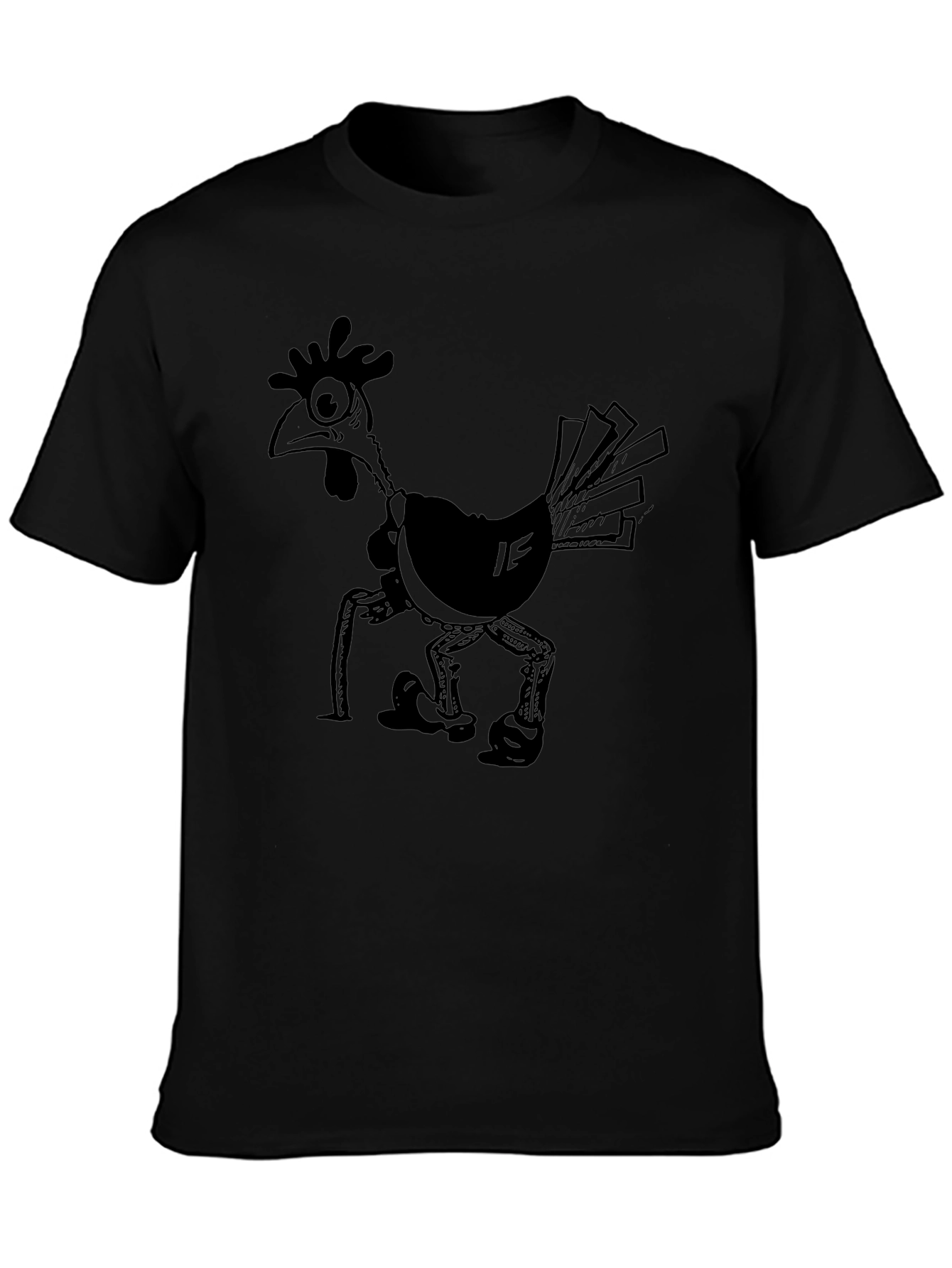 Cartoon Chicken Graphic Print Mens T-Shirt