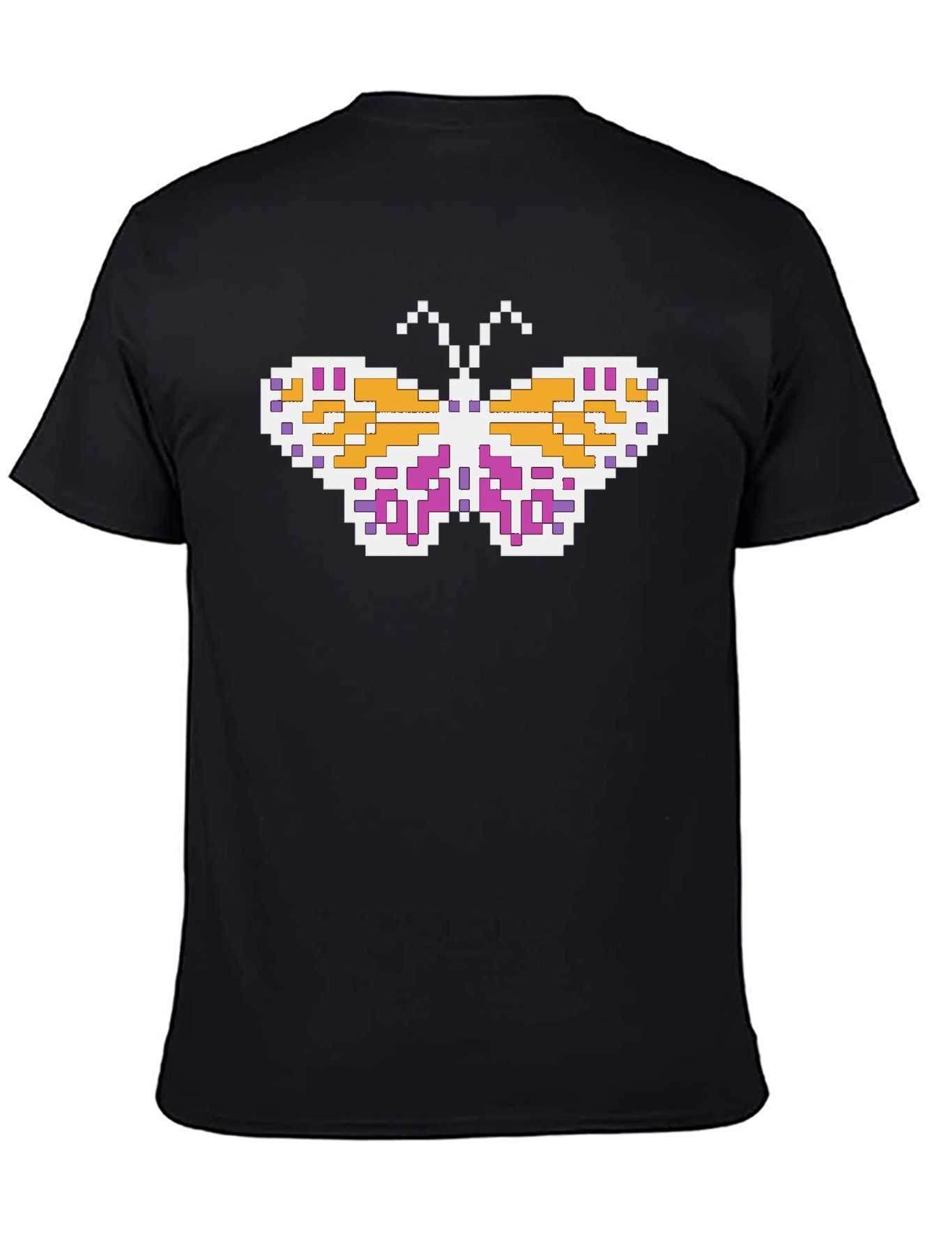 Pixel Butterfly Black T-Shirt