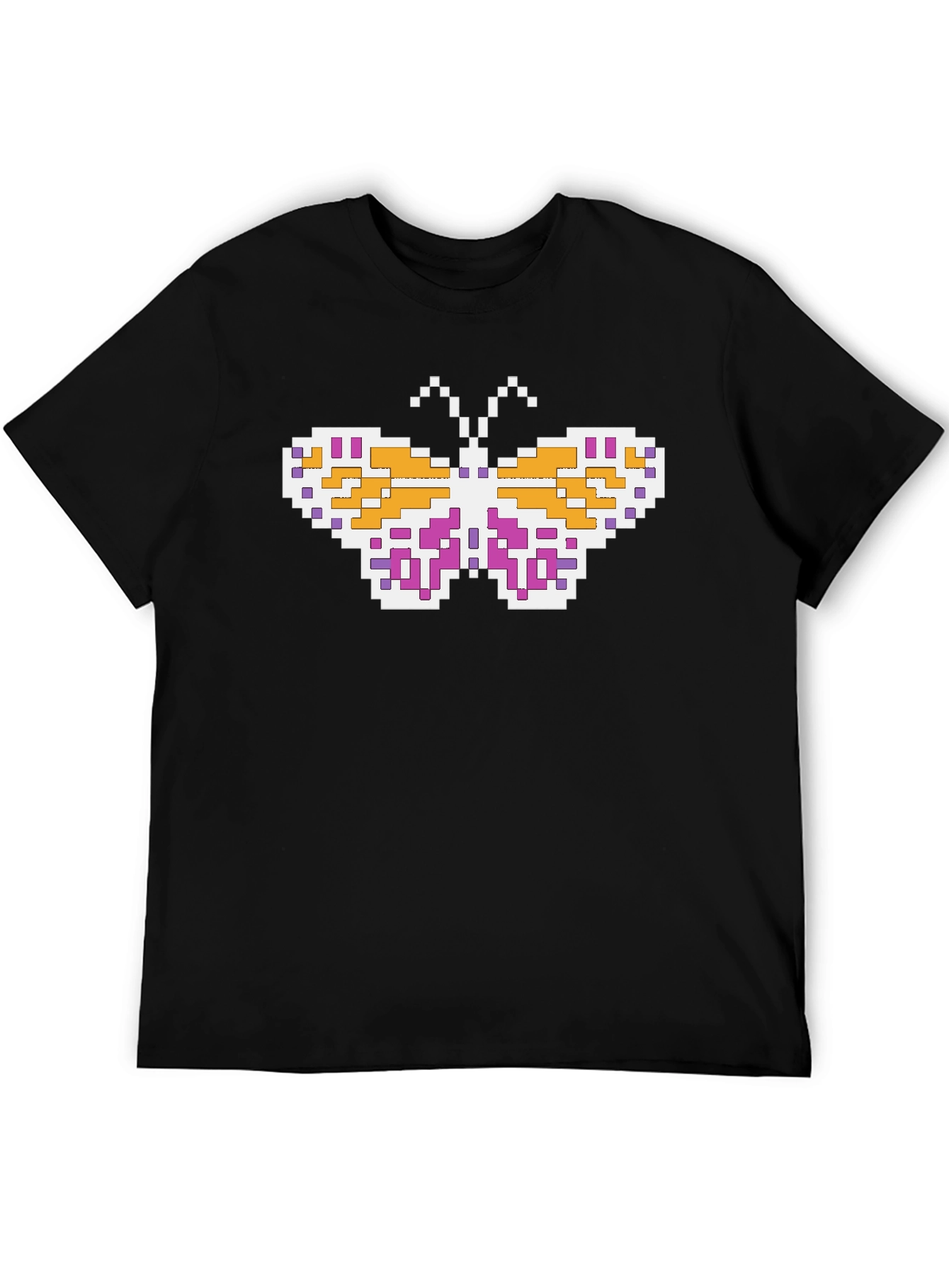 Pixel Butterfly Black T-Shirt