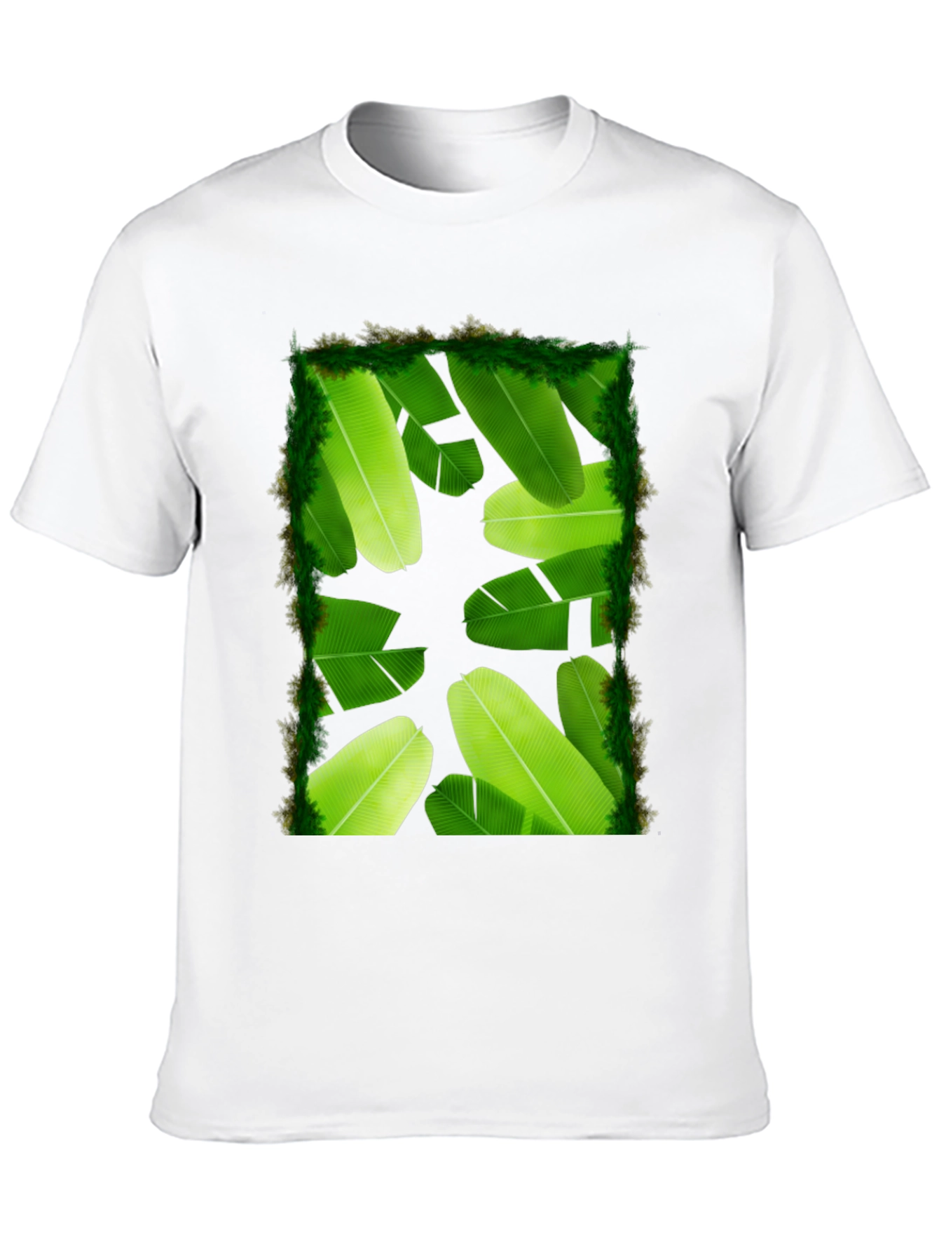 Banana Leaf Print Black T-Shirt