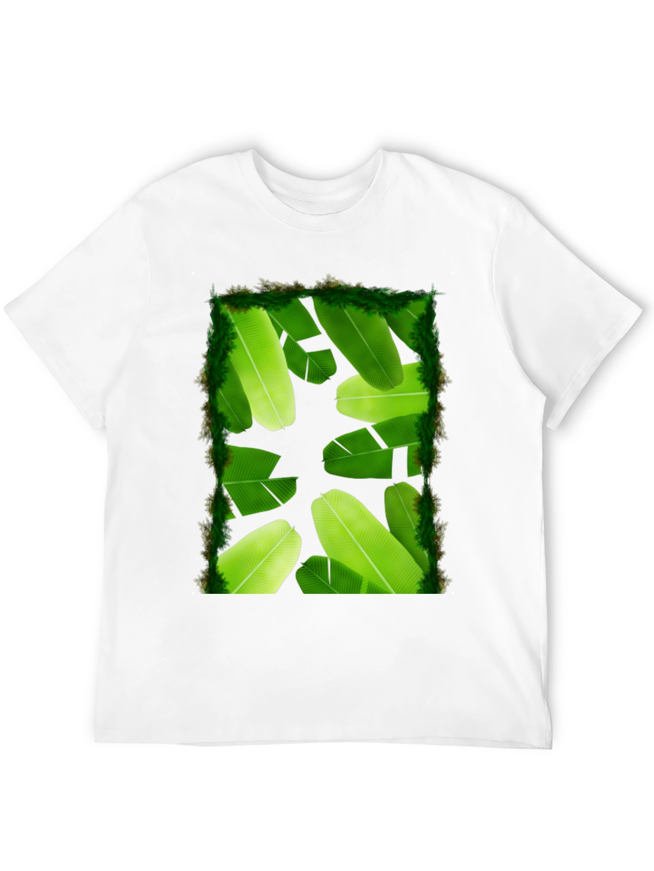 Banana Leaf Print Black T-Shirt