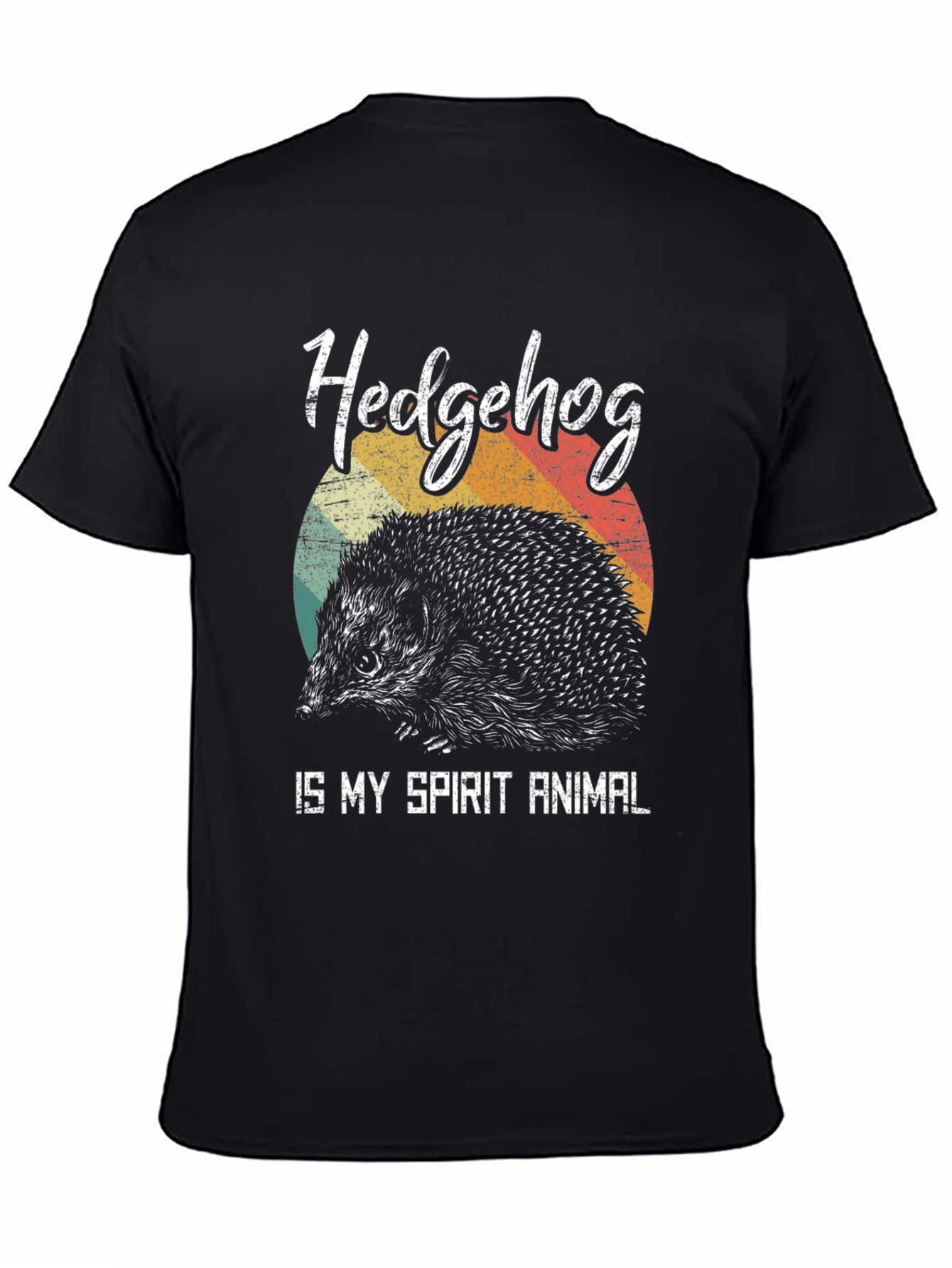 Hedgehog Spirit Animal Graphic Tee - Black