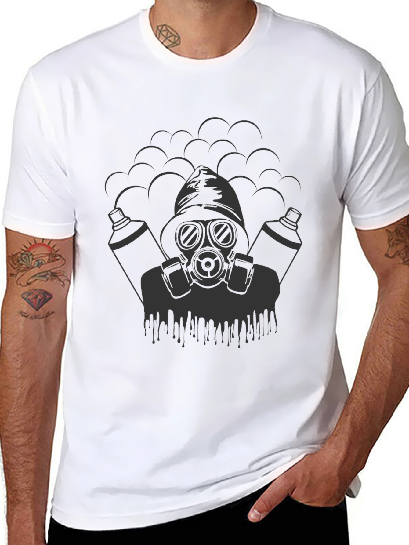 Graffiti Artist Graphic Tee - Black Cotton T-Shirt