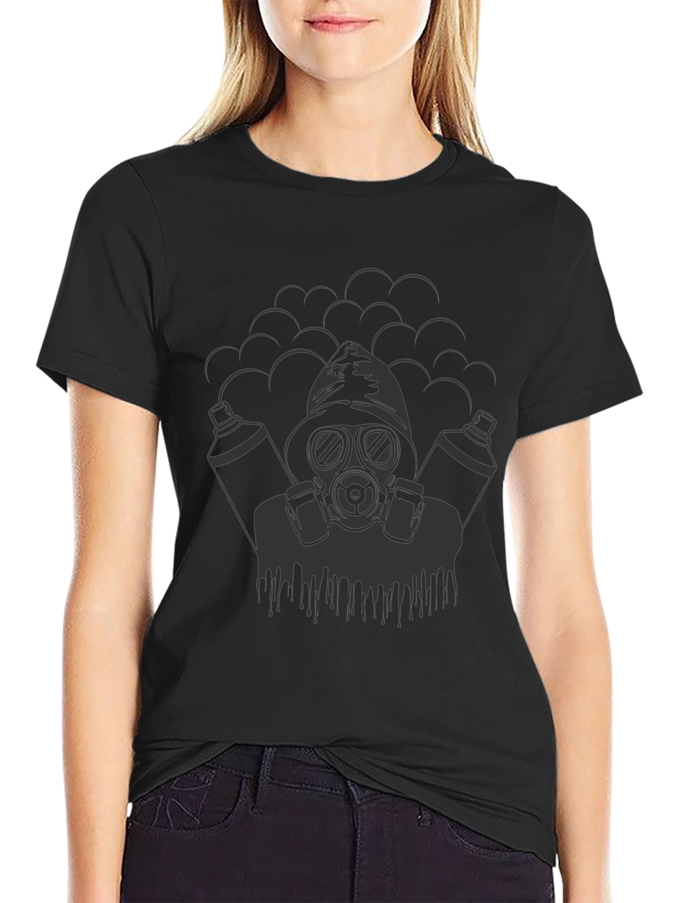 Graffiti Artist Graphic Tee - Black Cotton T-Shirt