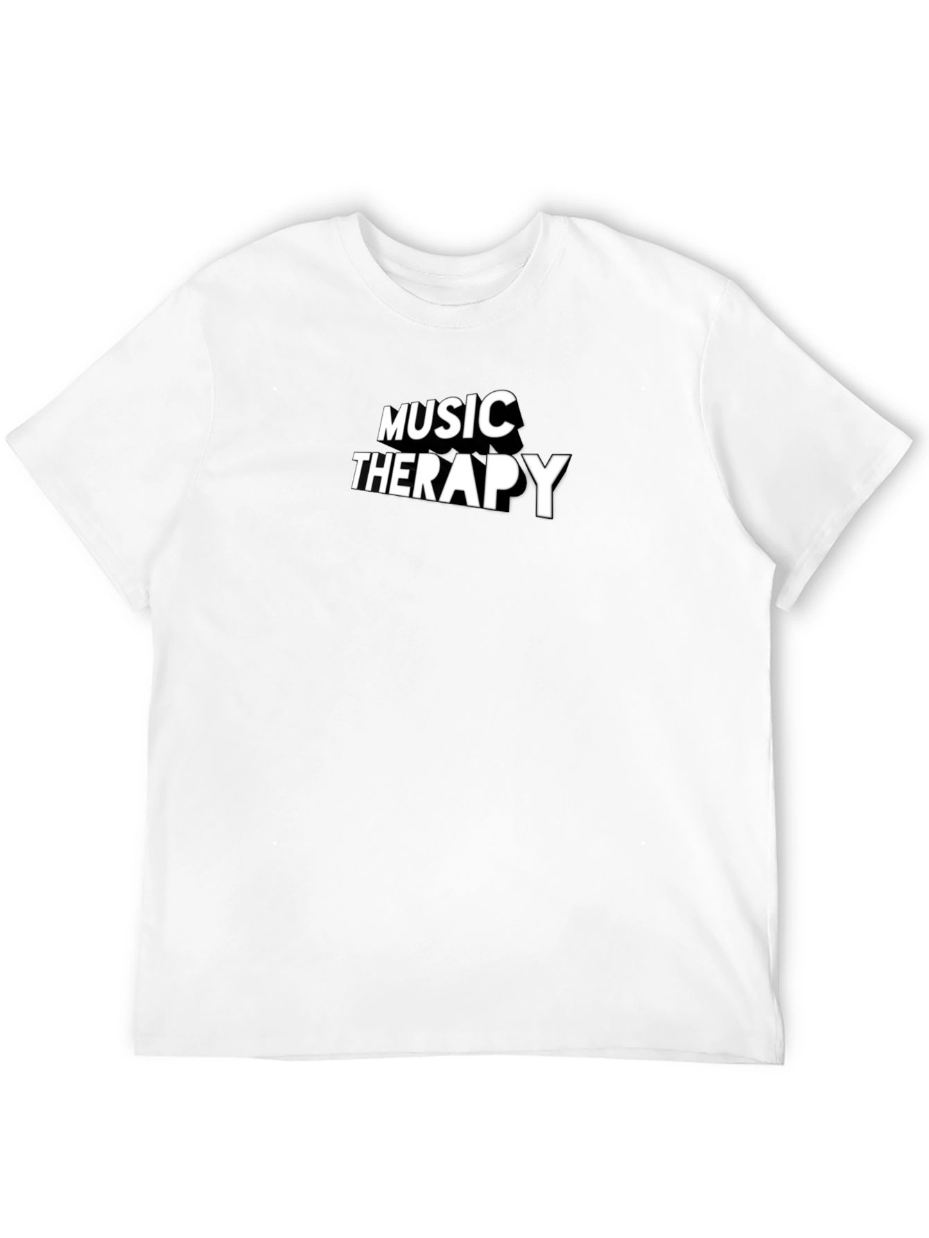 Music Therapy Graphic Tee - Black Casual T-Shirt