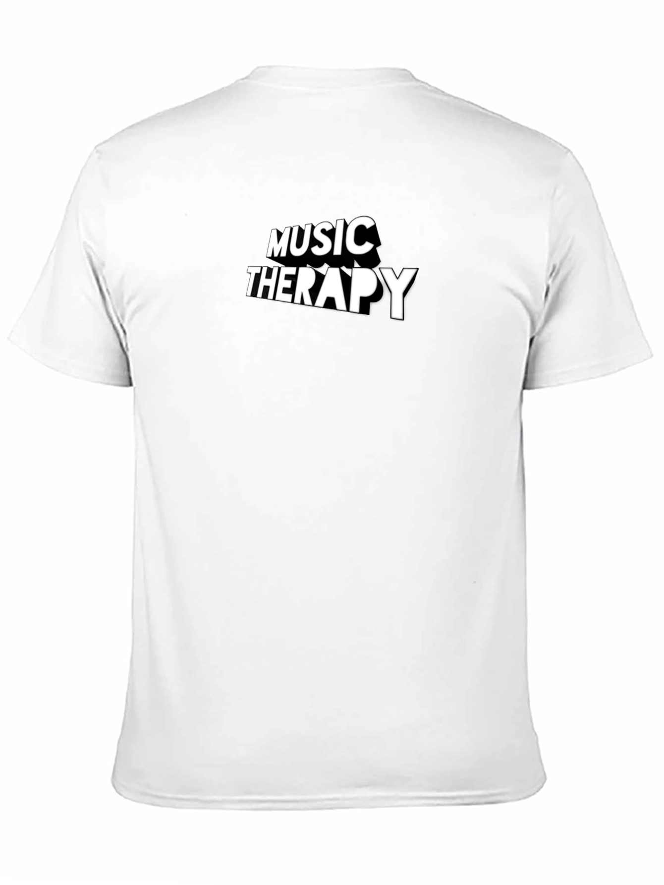 Music Therapy Graphic Tee - Black Casual T-Shirt