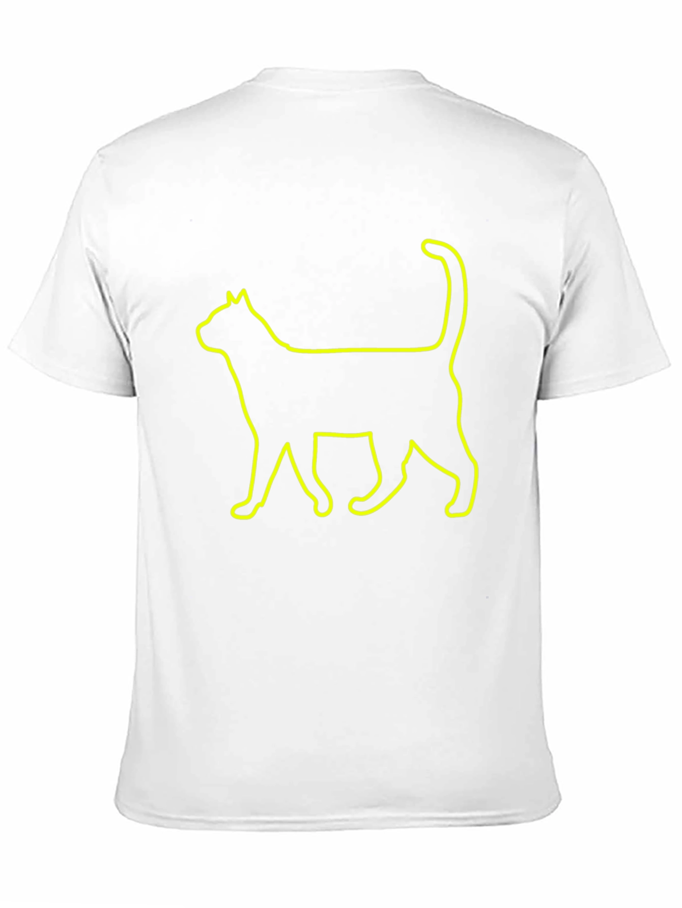 Cool Cat Outline Graphic Tee - Black