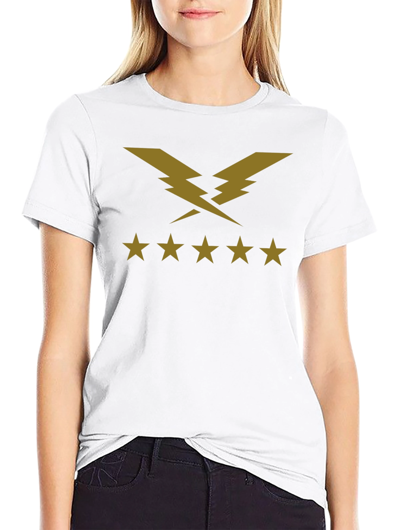 Lightning Bolt Five Star T-Shirt - Black