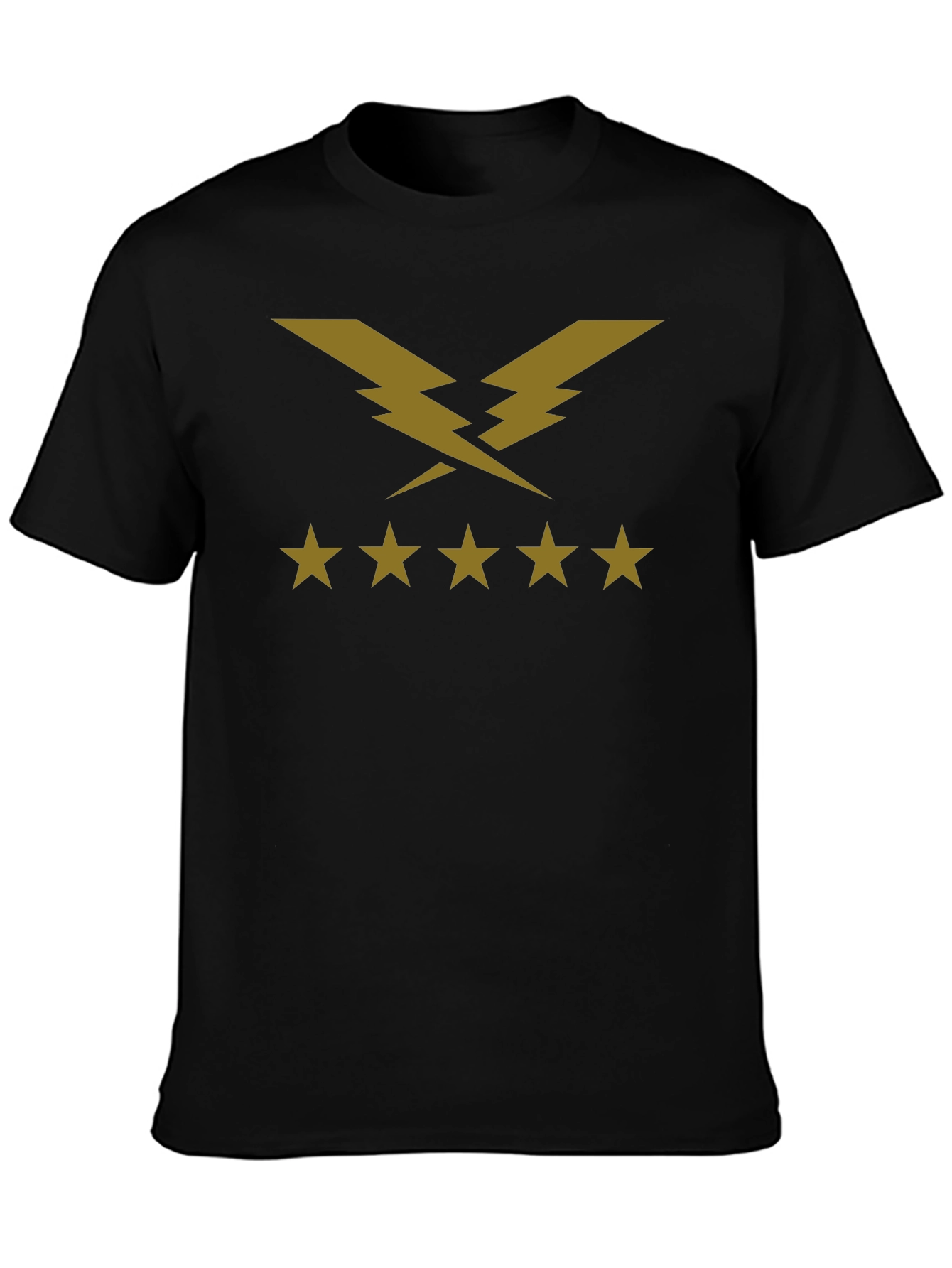 Lightning Bolt Five Star T-Shirt - Black