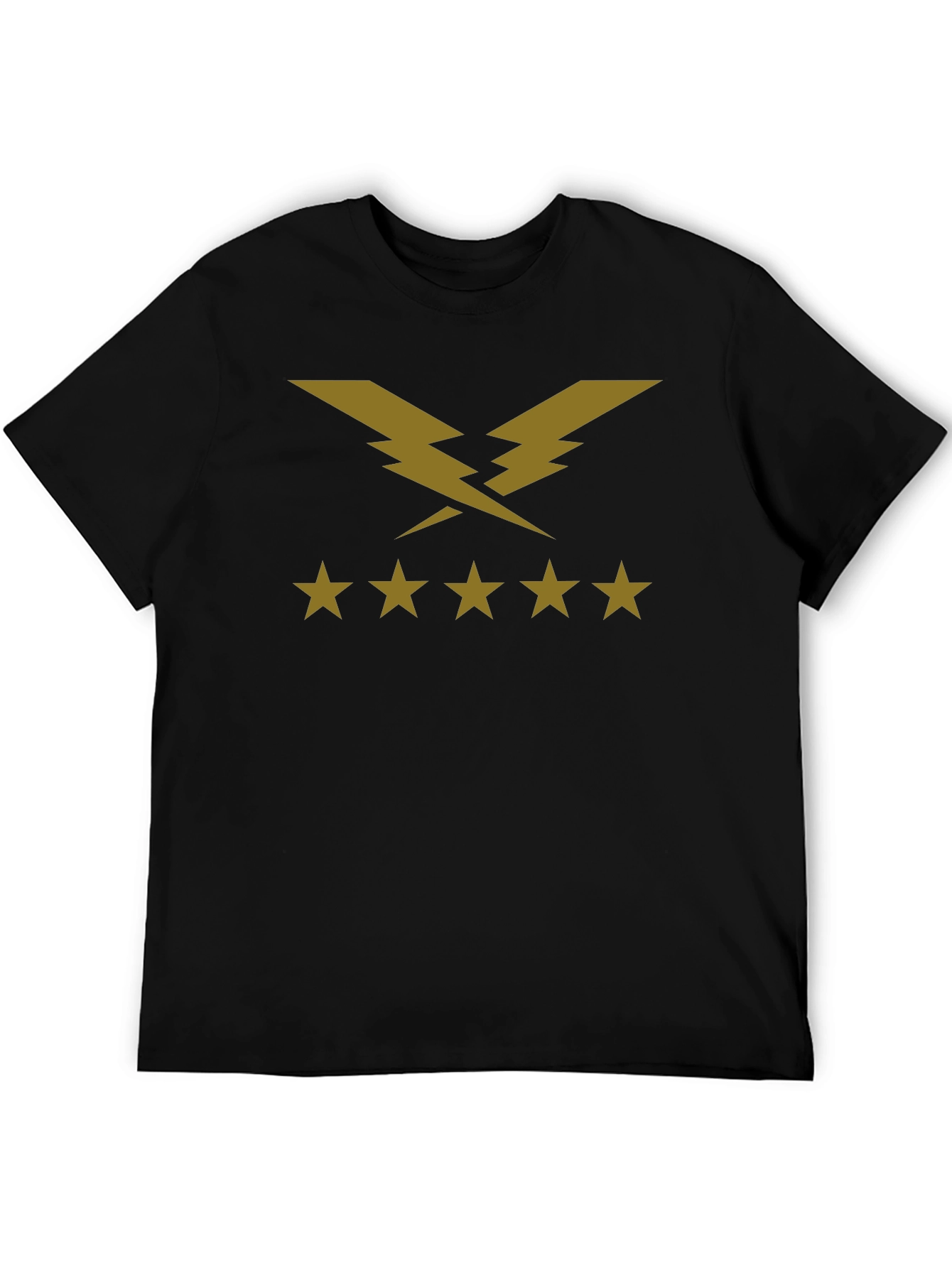 Lightning Bolt Five Star T-Shirt - Black