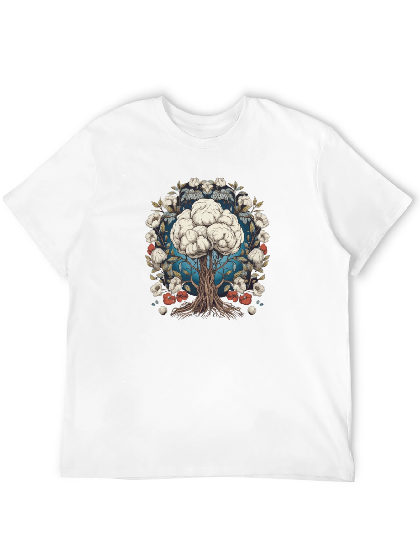 Brain Tree Graphic Tee - Black Cotton Blend T-Shirt
