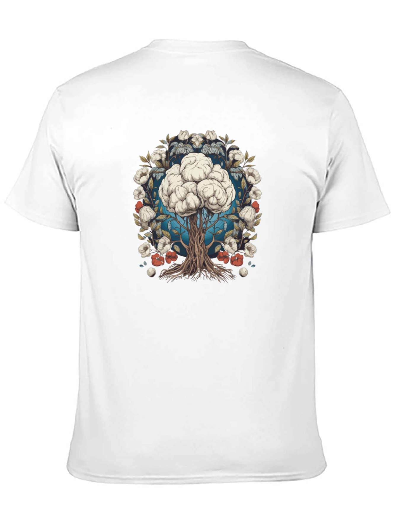 Brain Tree Graphic Tee - Black Cotton Blend T-Shirt