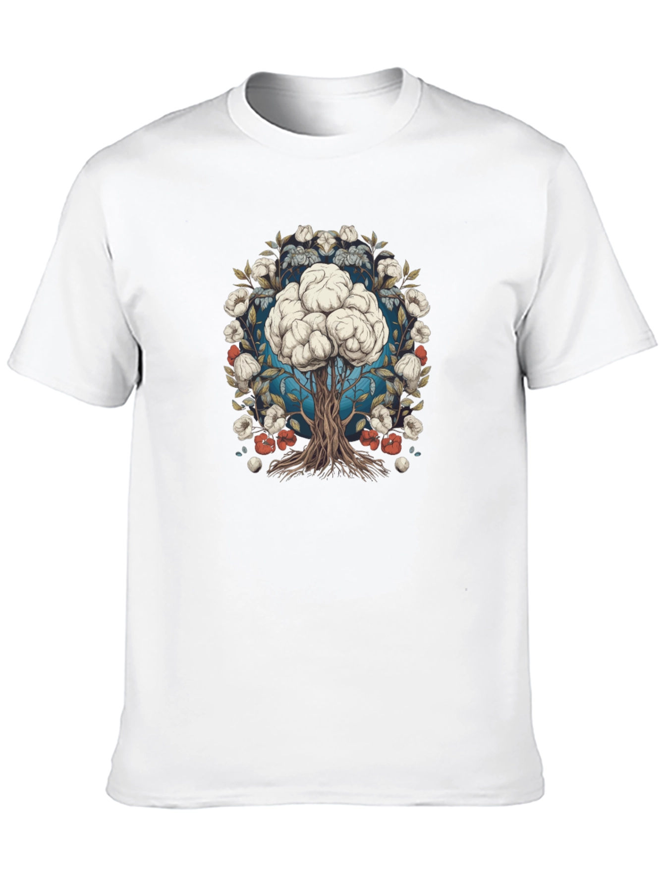 Brain Tree Graphic Tee - Black Cotton Blend T-Shirt