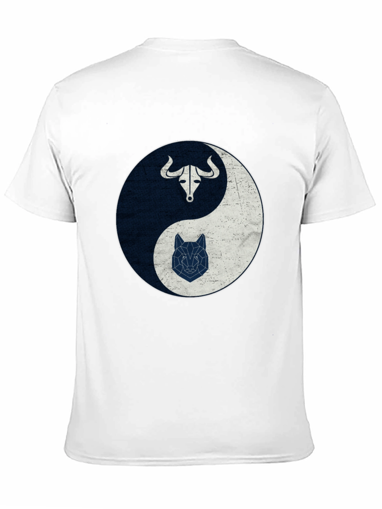 Yin Yang Bull Wolf Graphic Tee - Balance Design
