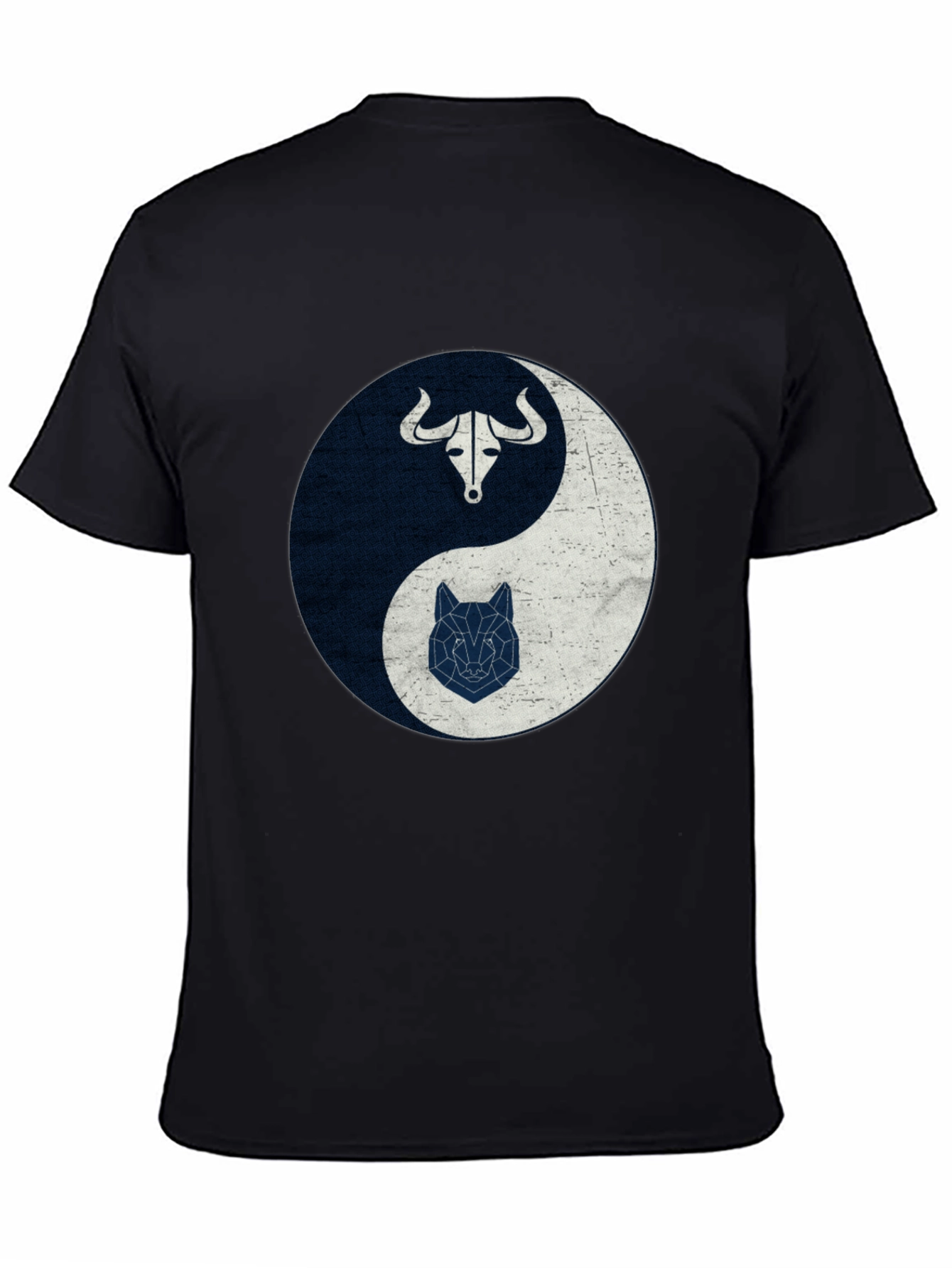 Yin Yang Bull Wolf Graphic Tee - Balance Design