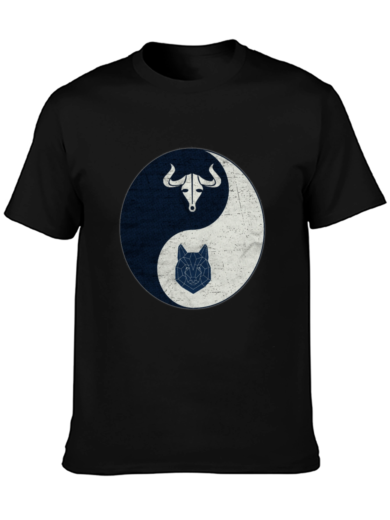 Yin Yang Bull Wolf Graphic Tee - Balance Design
