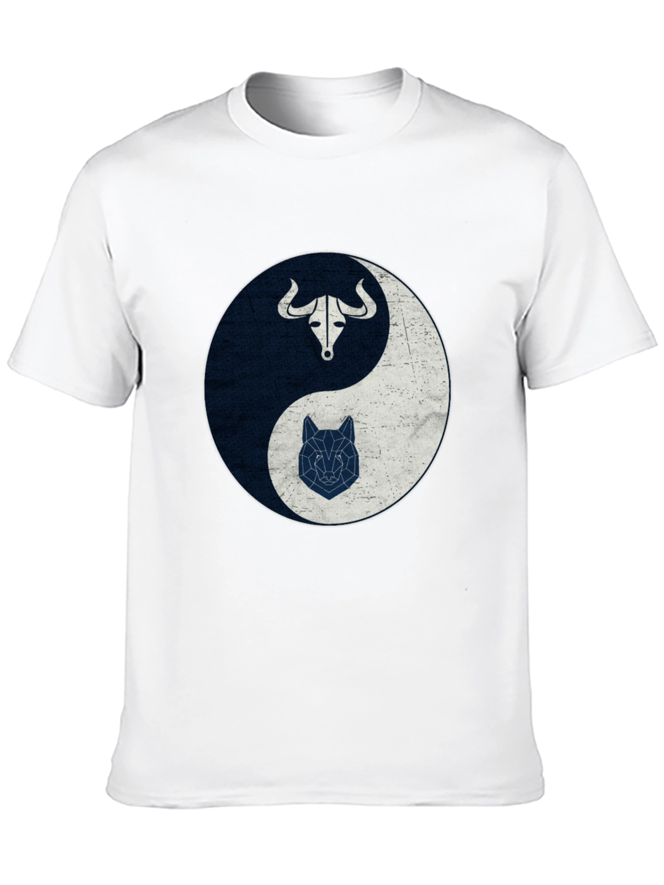 Yin Yang Bull Wolf Graphic Tee - Balance Design