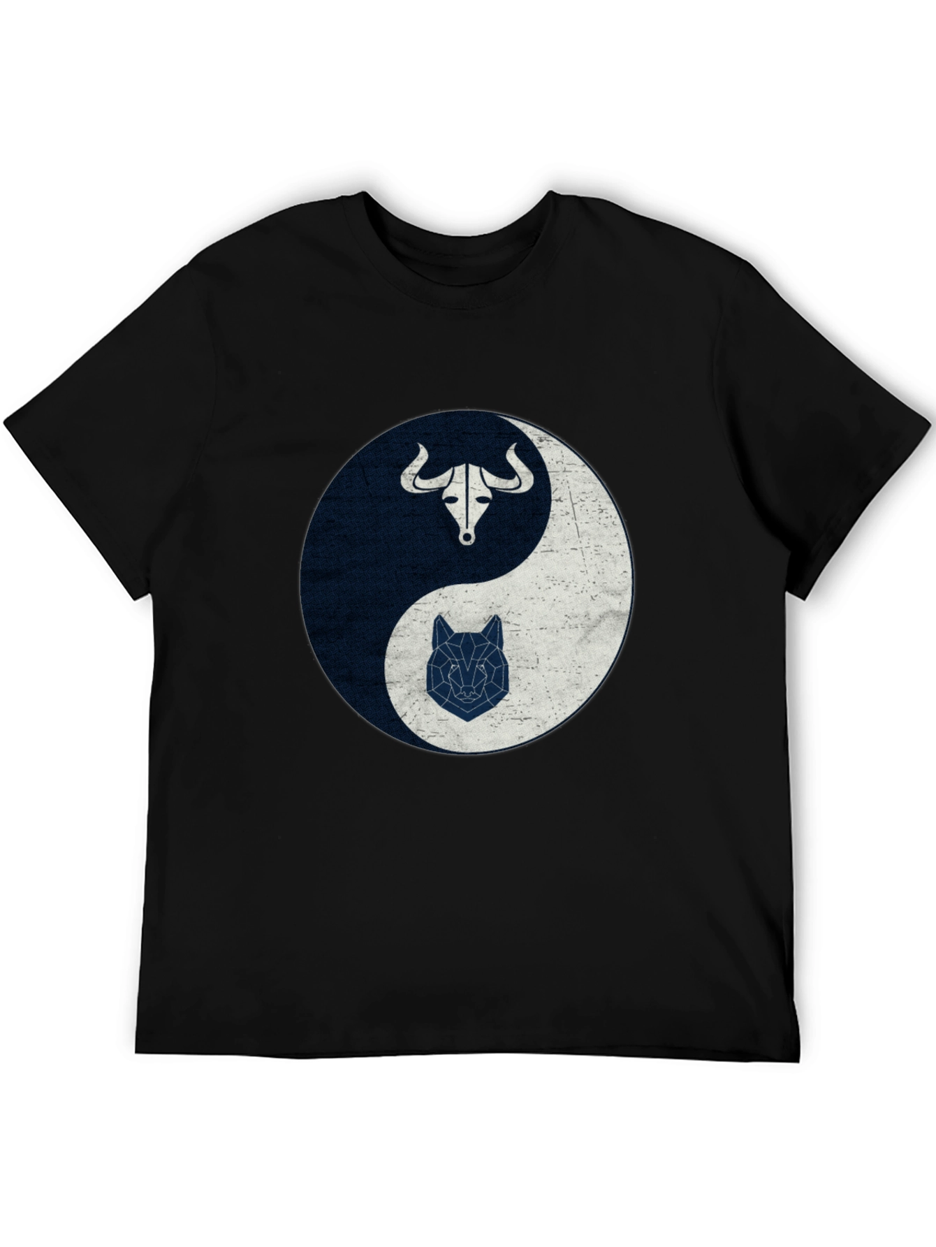 Yin Yang Bull Wolf Graphic Tee - Balance Design