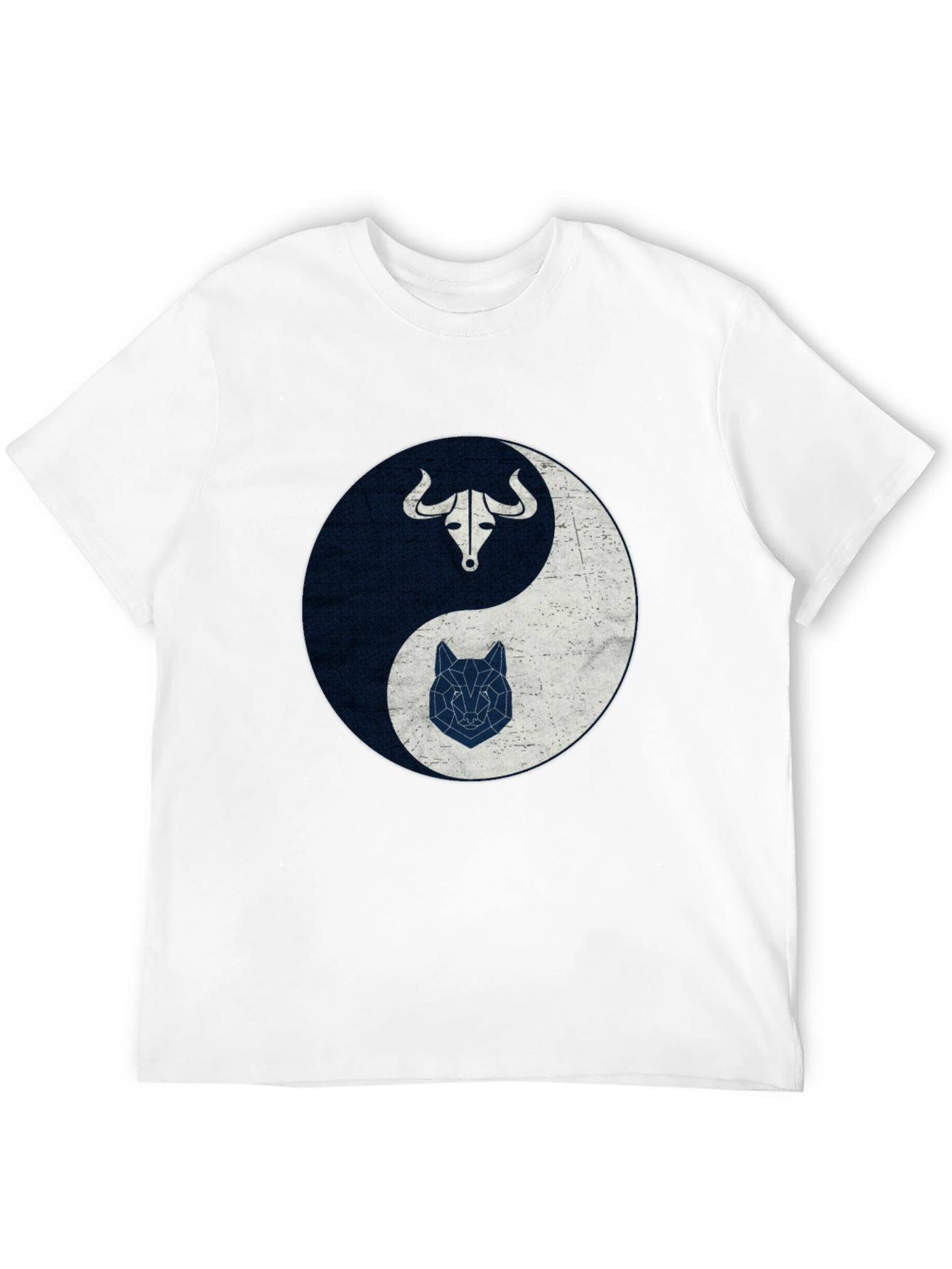 Yin Yang Bull Wolf Graphic Tee - Balance Design