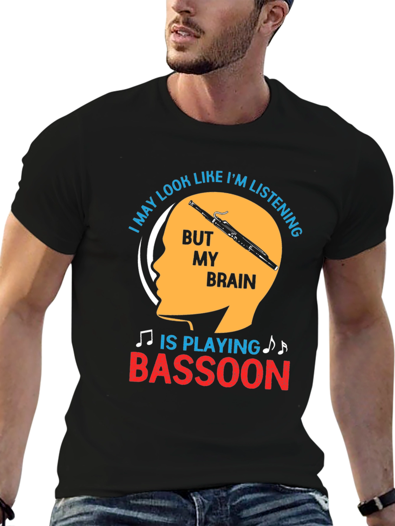 Bassoon Brain Funny T-Shirt Musician Gift