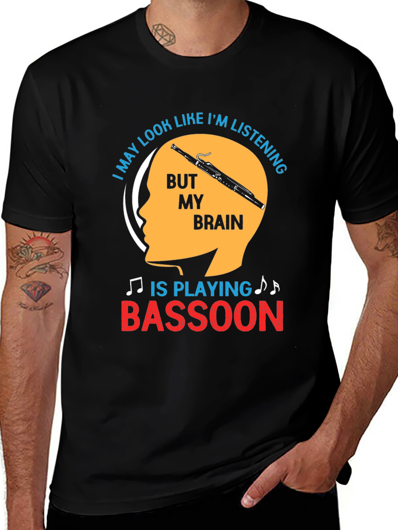 Bassoon Brain Funny T-Shirt Musician Gift