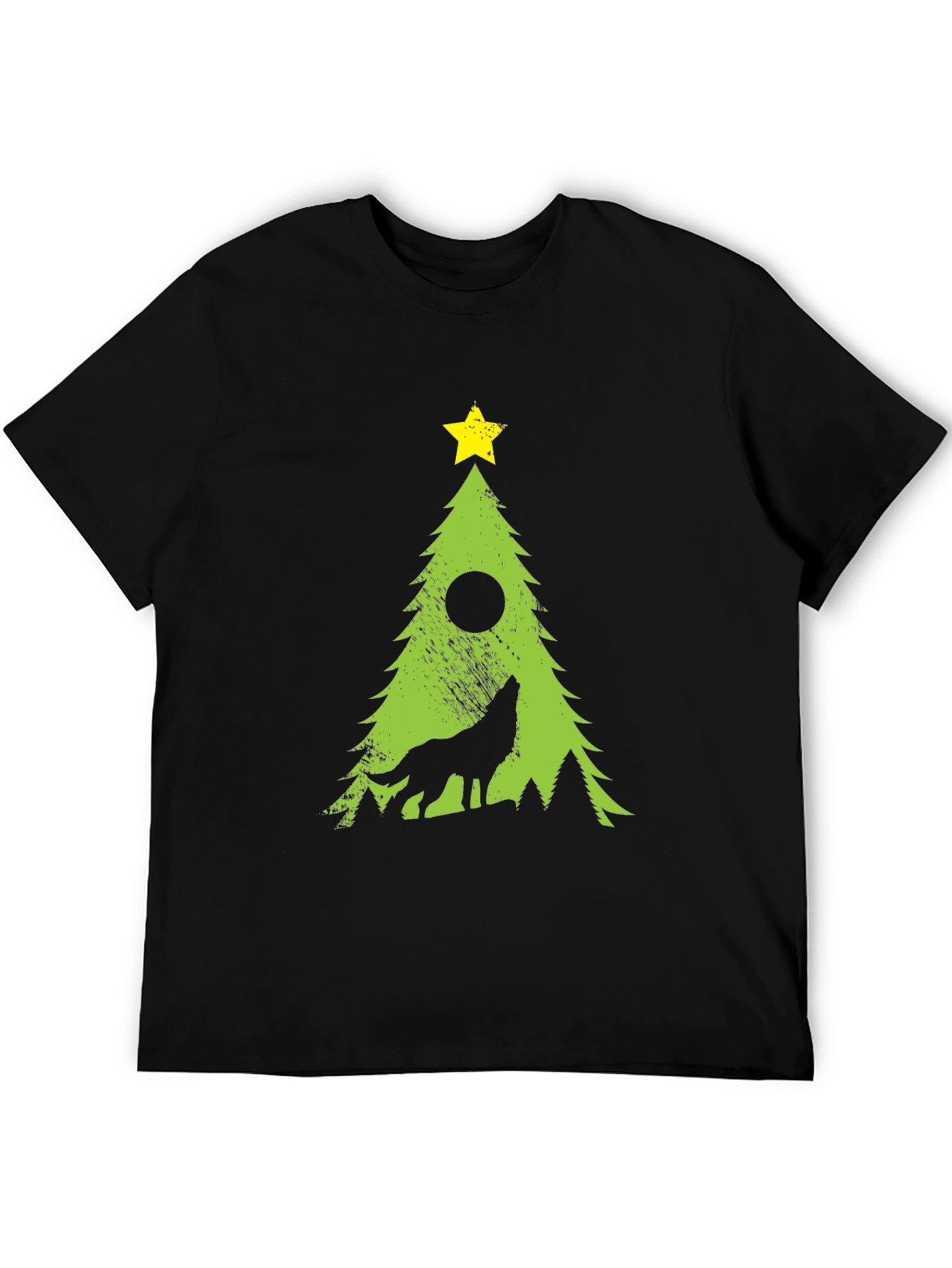 Wolf Christmas Tree Graphic Tee