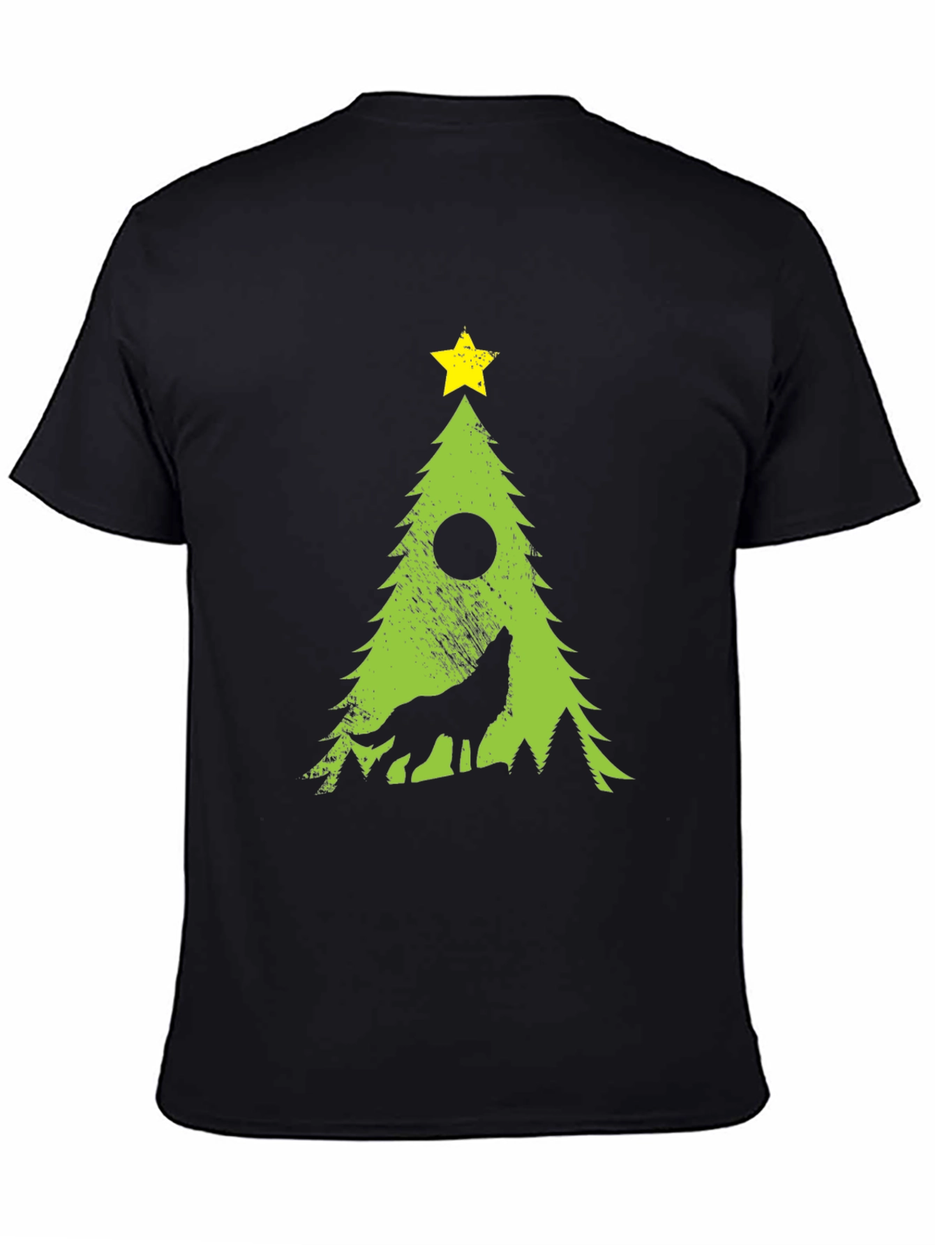 Wolf Christmas Tree Graphic Tee