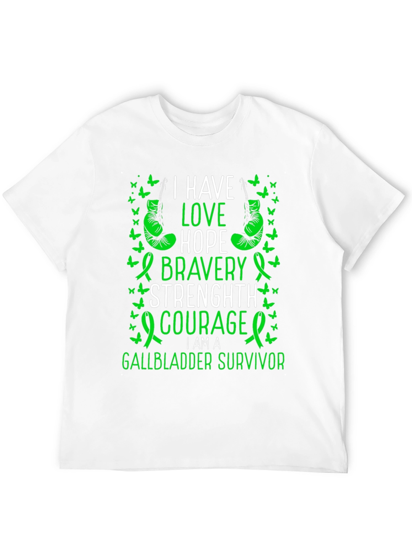 Gallbladder Survivor T-Shirt: I Have Love Hope Bravery