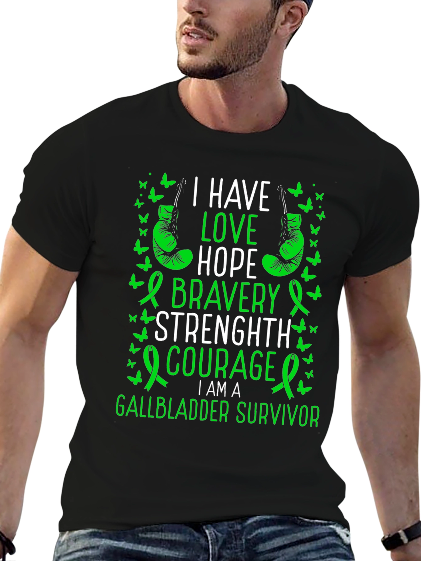 Gallbladder Survivor T-Shirt: I Have Love Hope Bravery