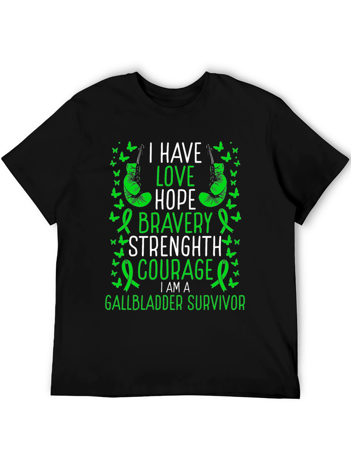 Gallbladder Survivor T-Shirt: I Have Love Hope Bravery