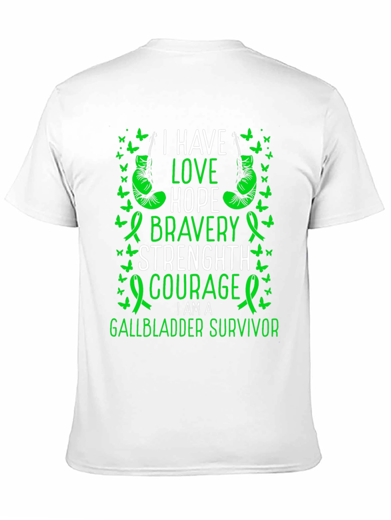 Gallbladder Survivor T-Shirt: I Have Love Hope Bravery