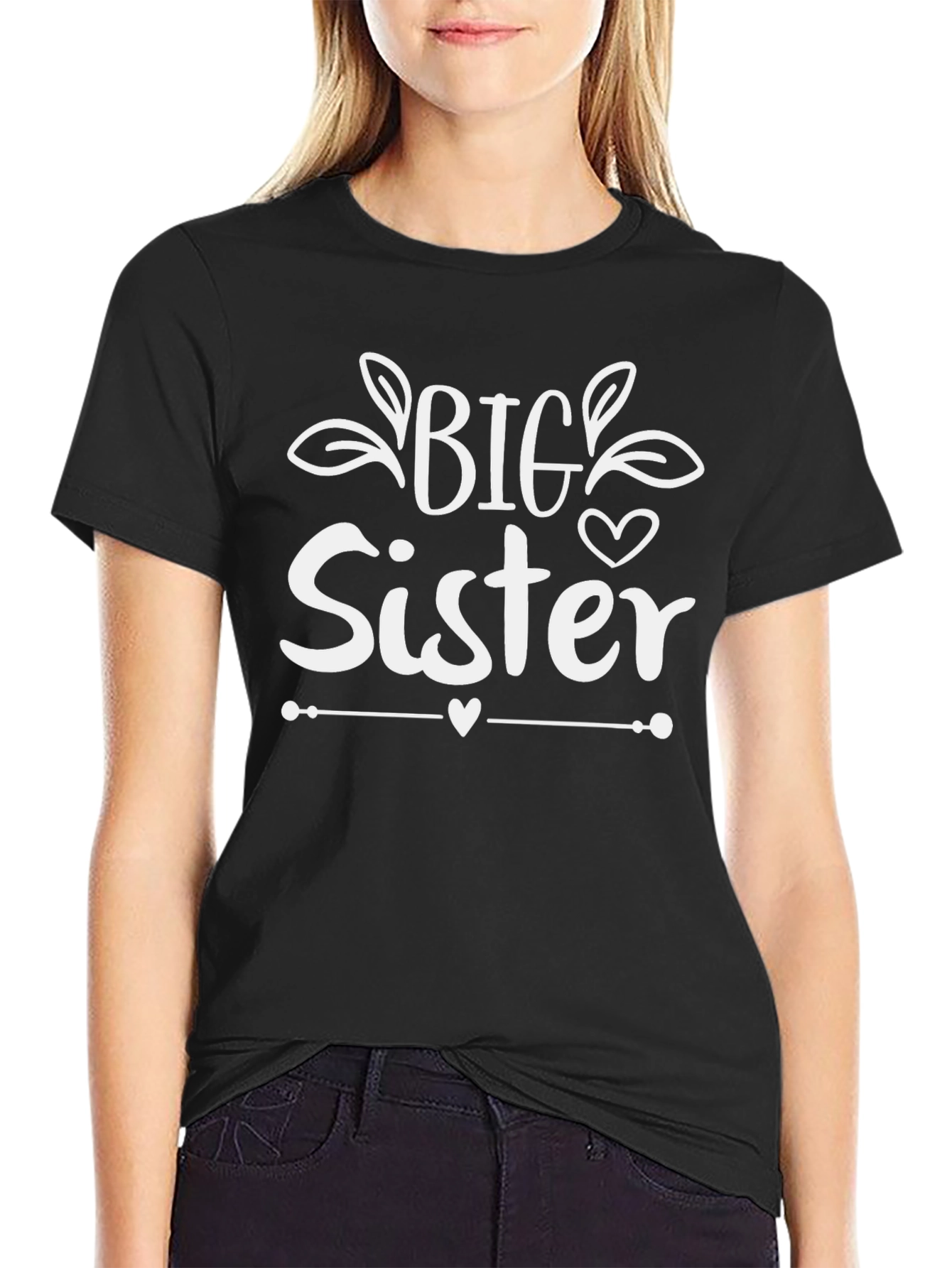Big Sister Black Graphic T-Shirt