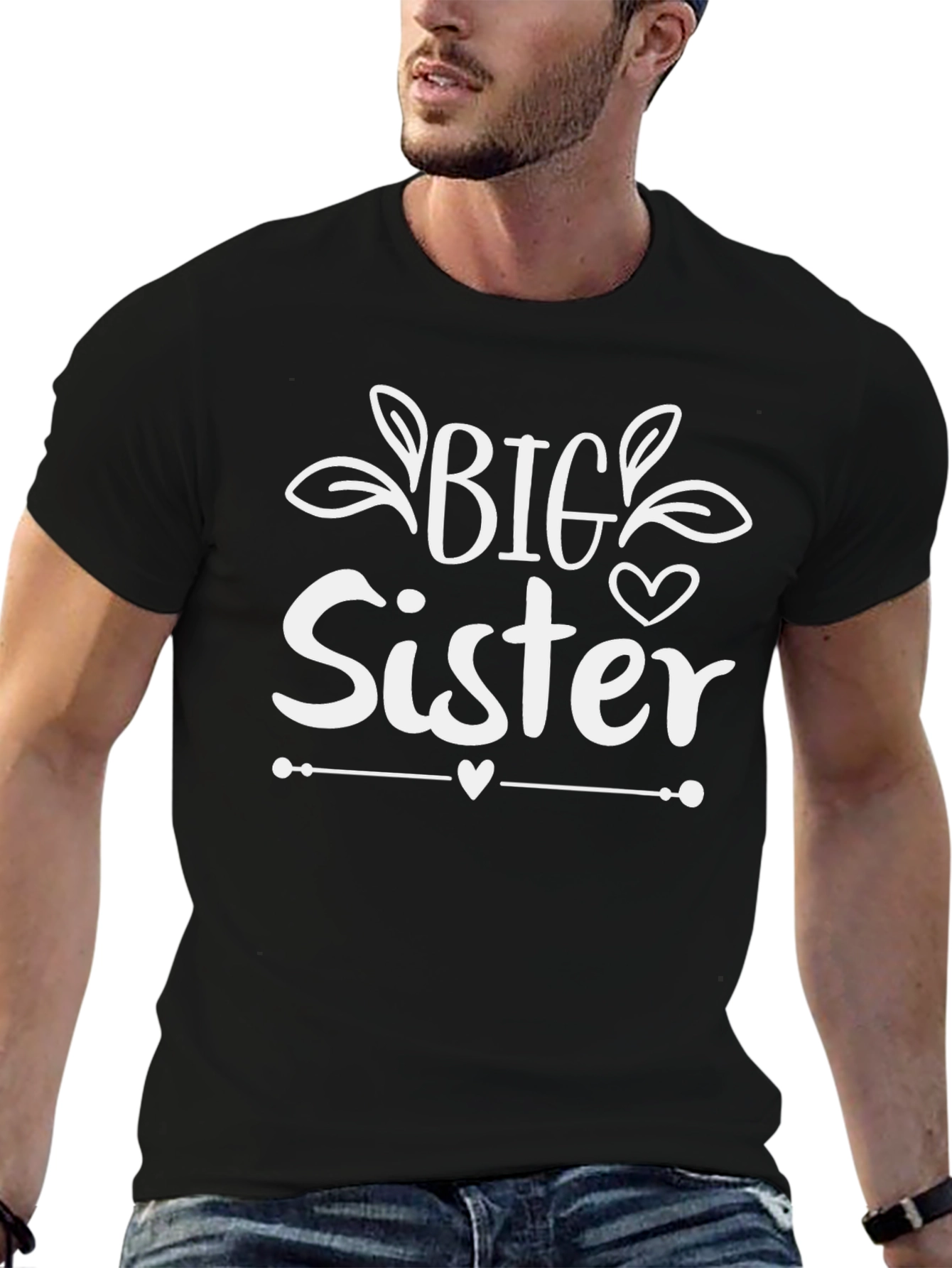Big Sister Black Graphic T-Shirt