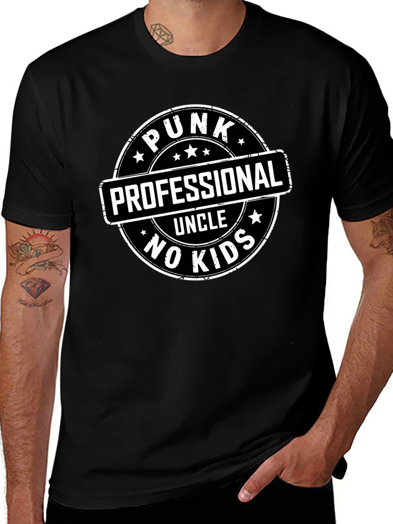 Punk Professional Uncle No Kids Graphic Tee