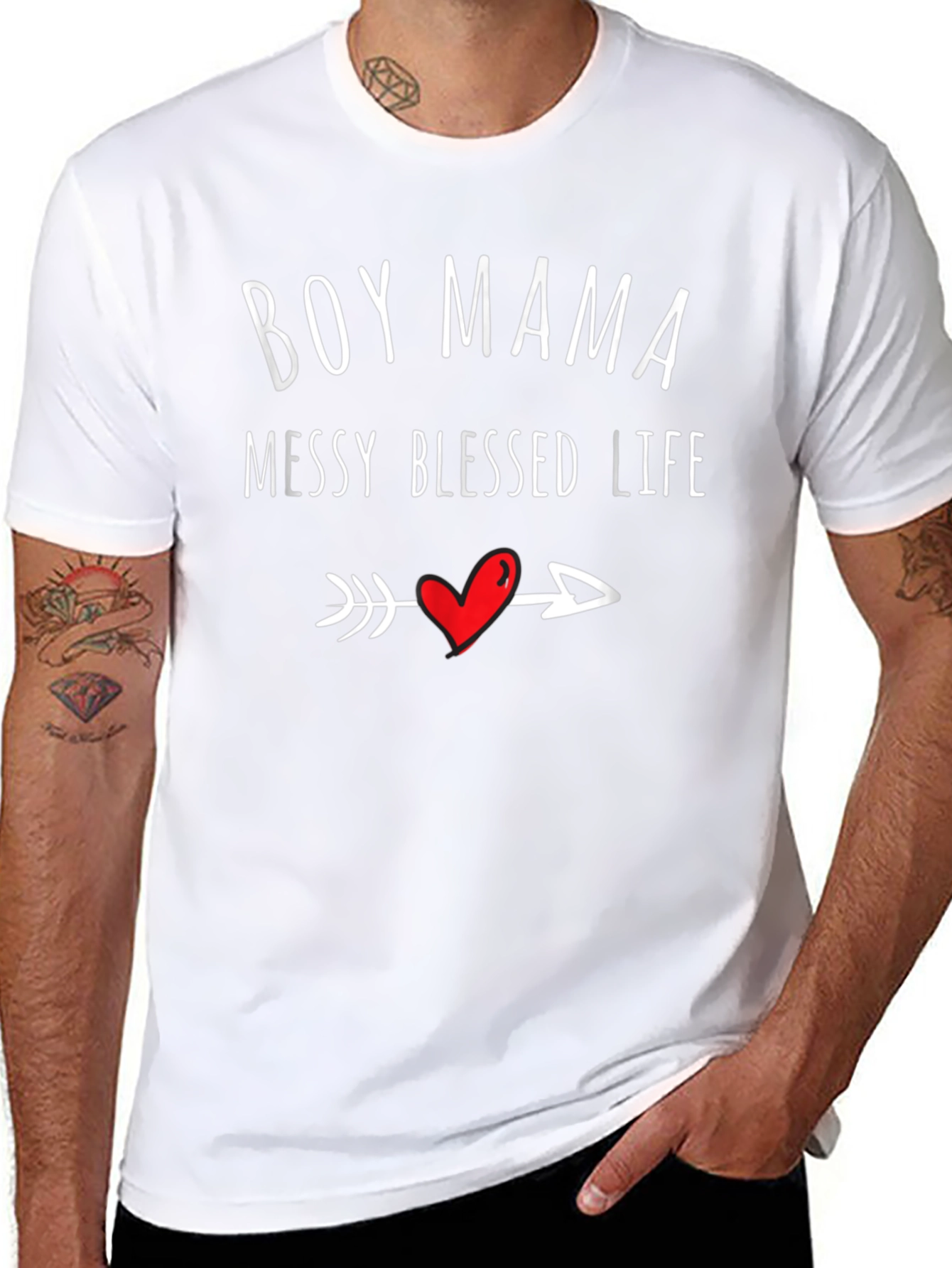 Boy Mama Messy Blessed Life Graphic T-Shirt