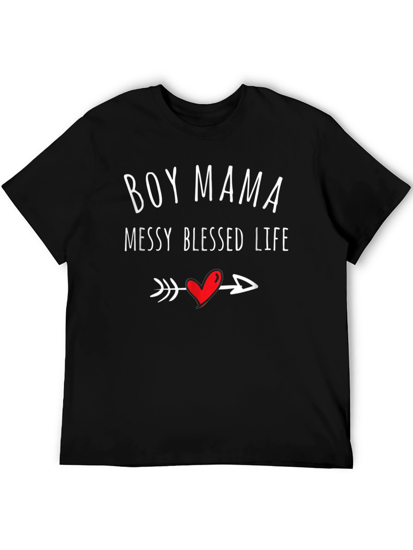 Boy Mama Messy Blessed Life Graphic T-Shirt