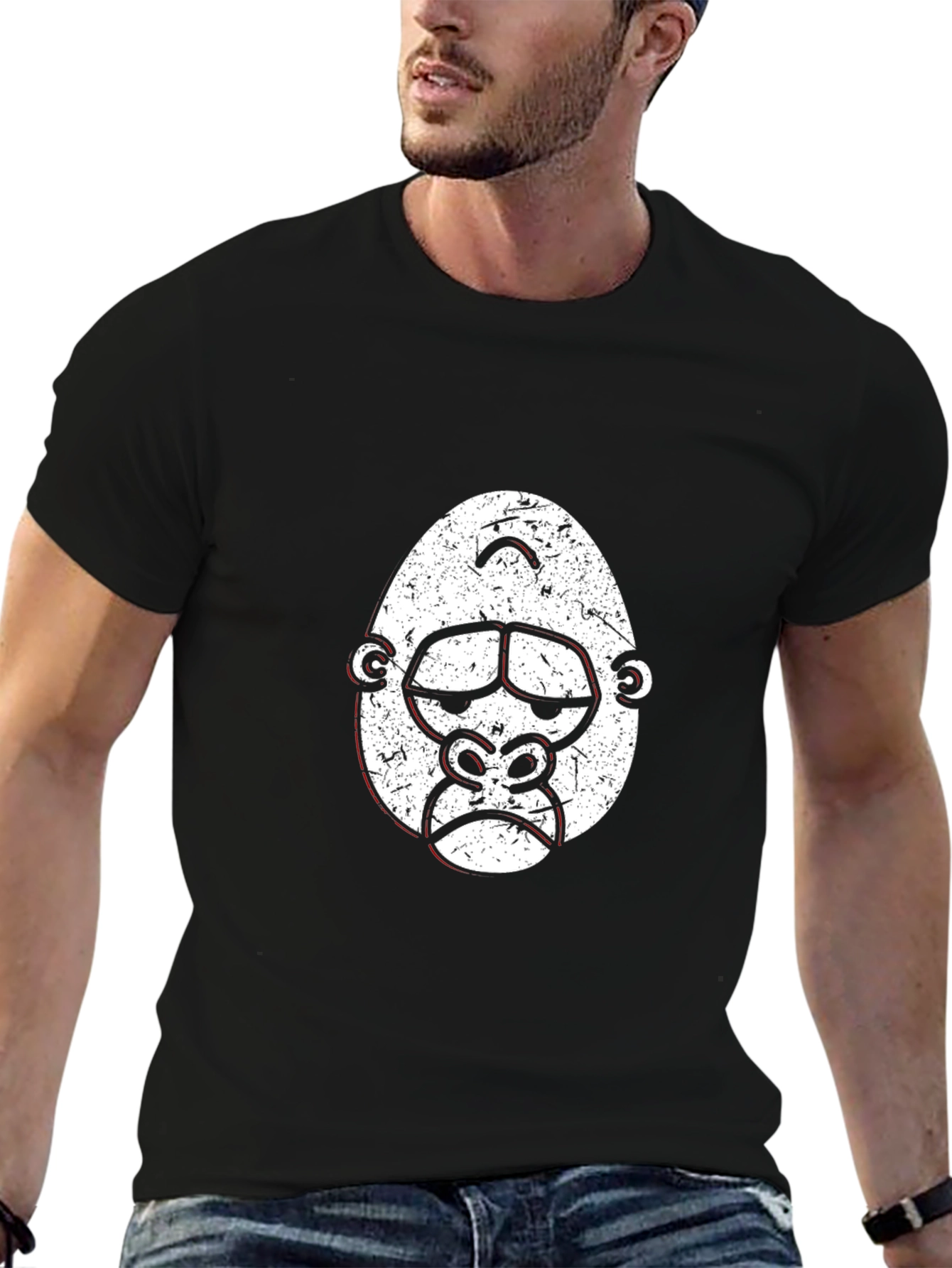 Grumpy Gorilla Graphic Tee - Cool Black T-Shirt
