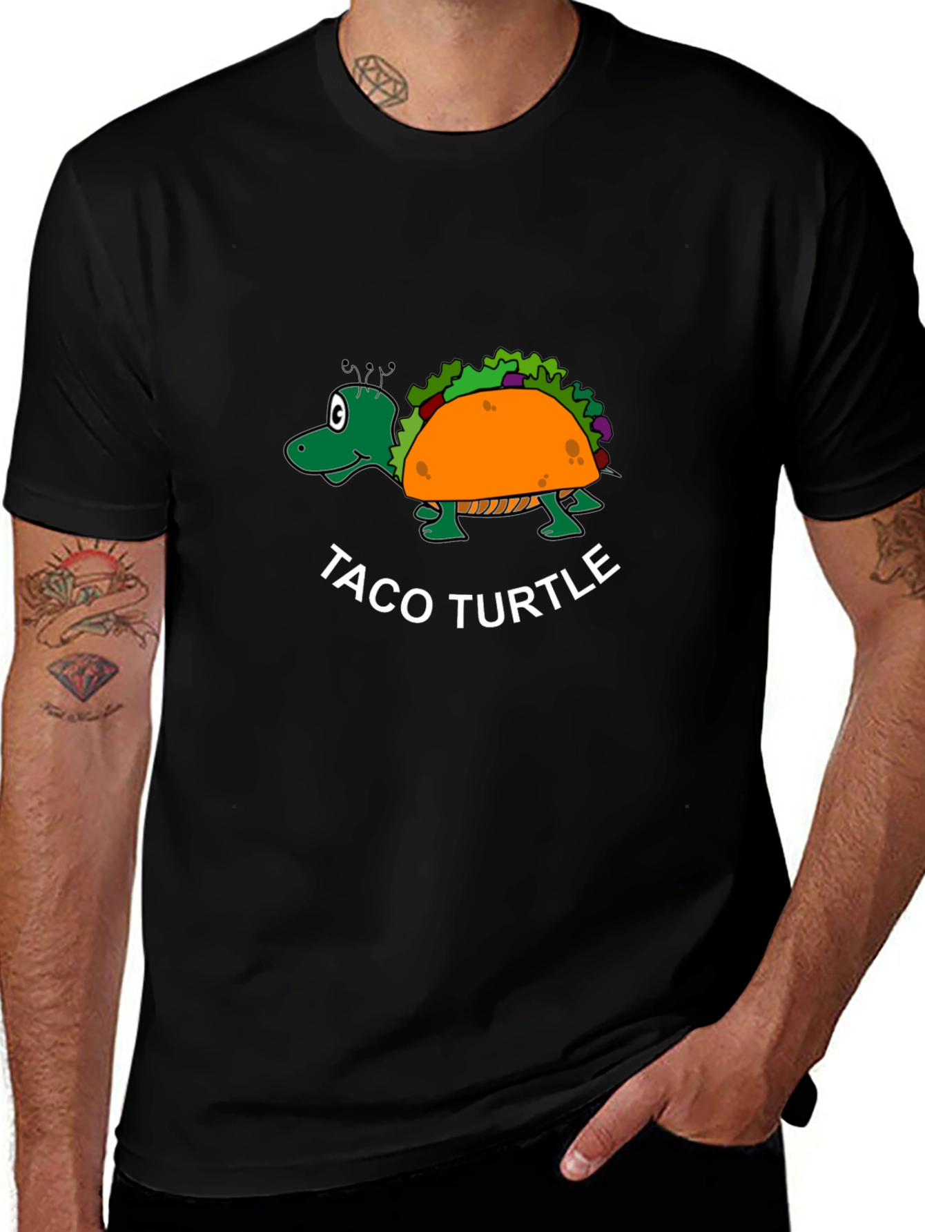 Taco Turtle Black T-Shirt - Funny Graphic Tee